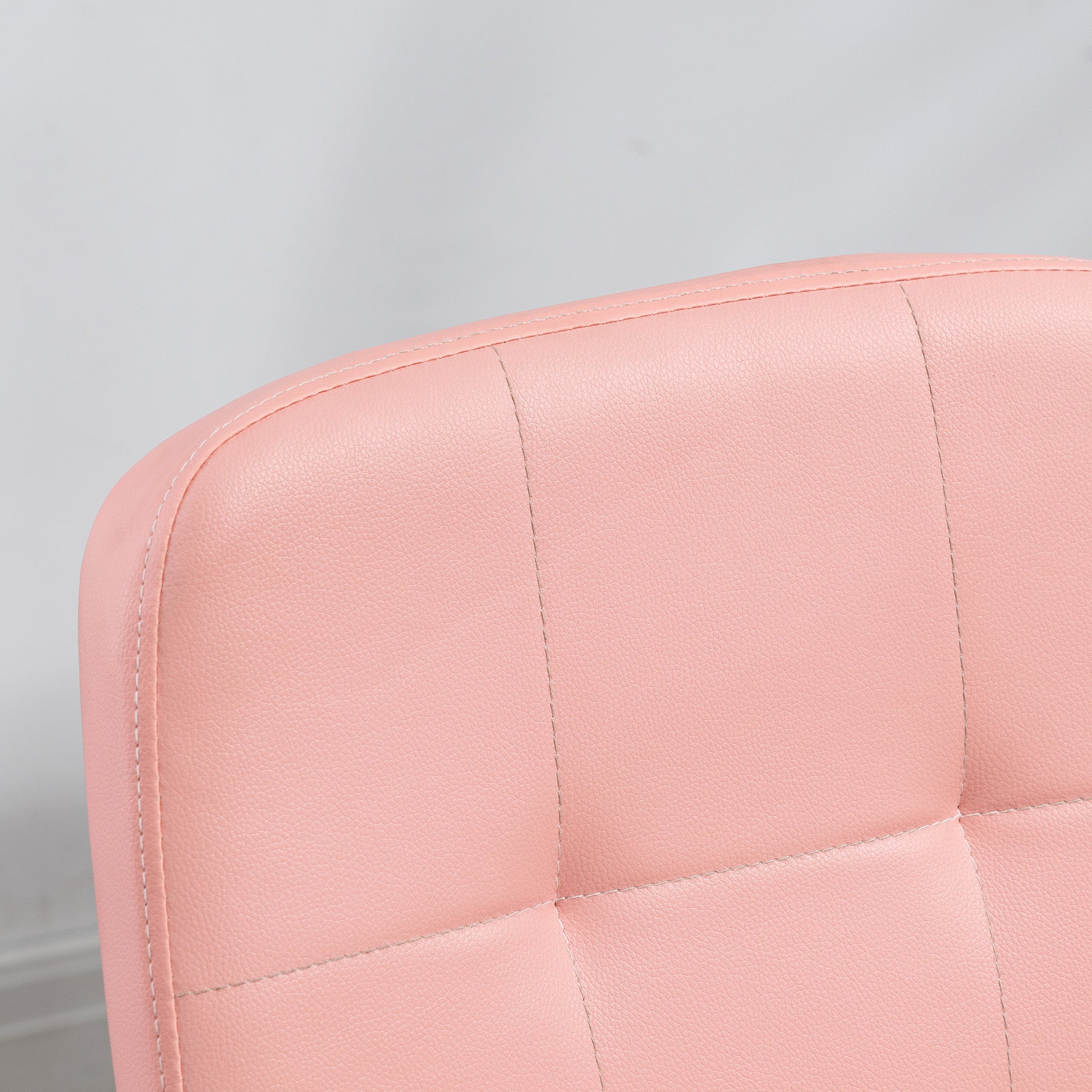 Vinsetto Armless Office Chair, Faux Leather Desk Chair with Adjustable Height, Button Tufted, Pink