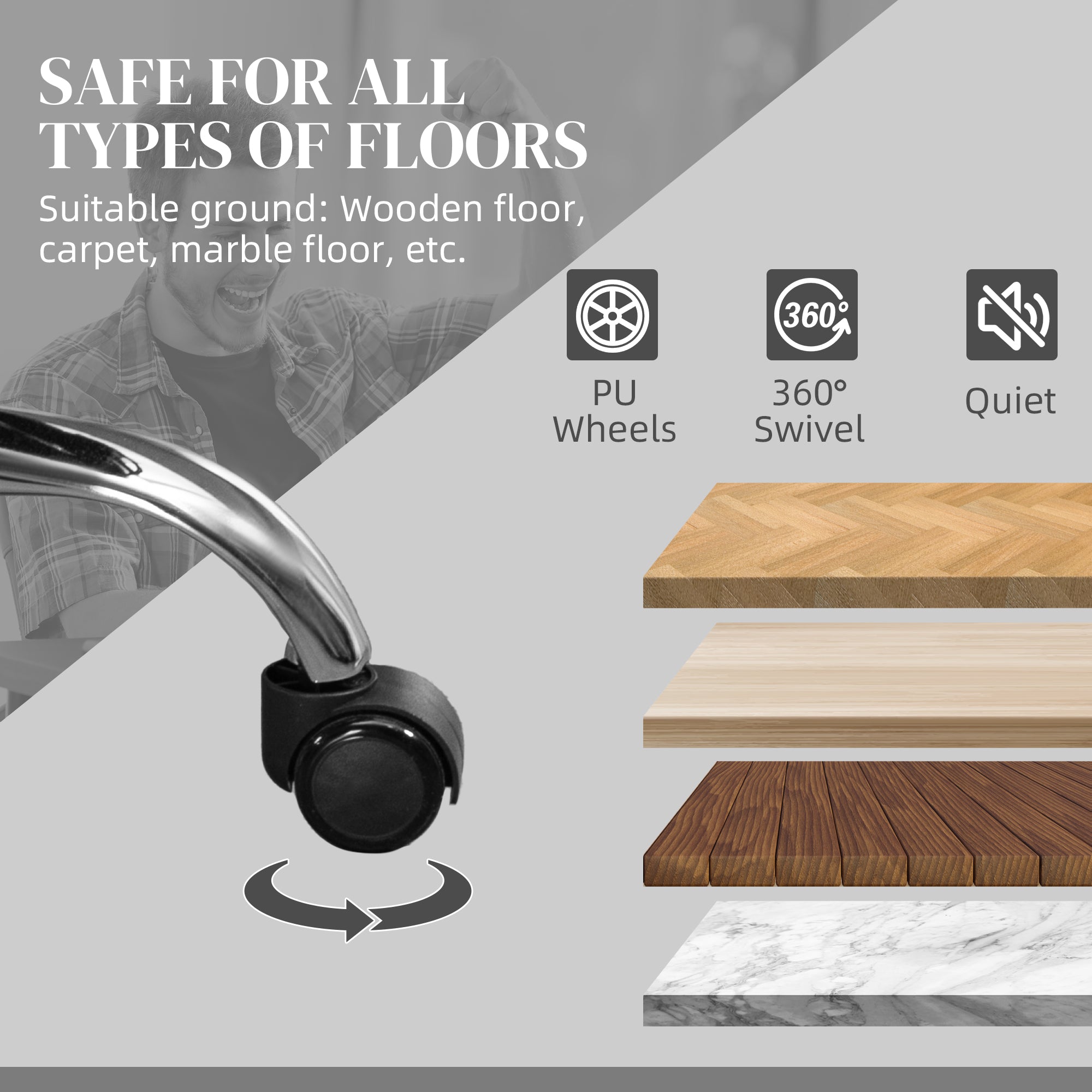 6 Point Massage Office Chair w/ Heat, Reclining Back & Adjustable Height, Black