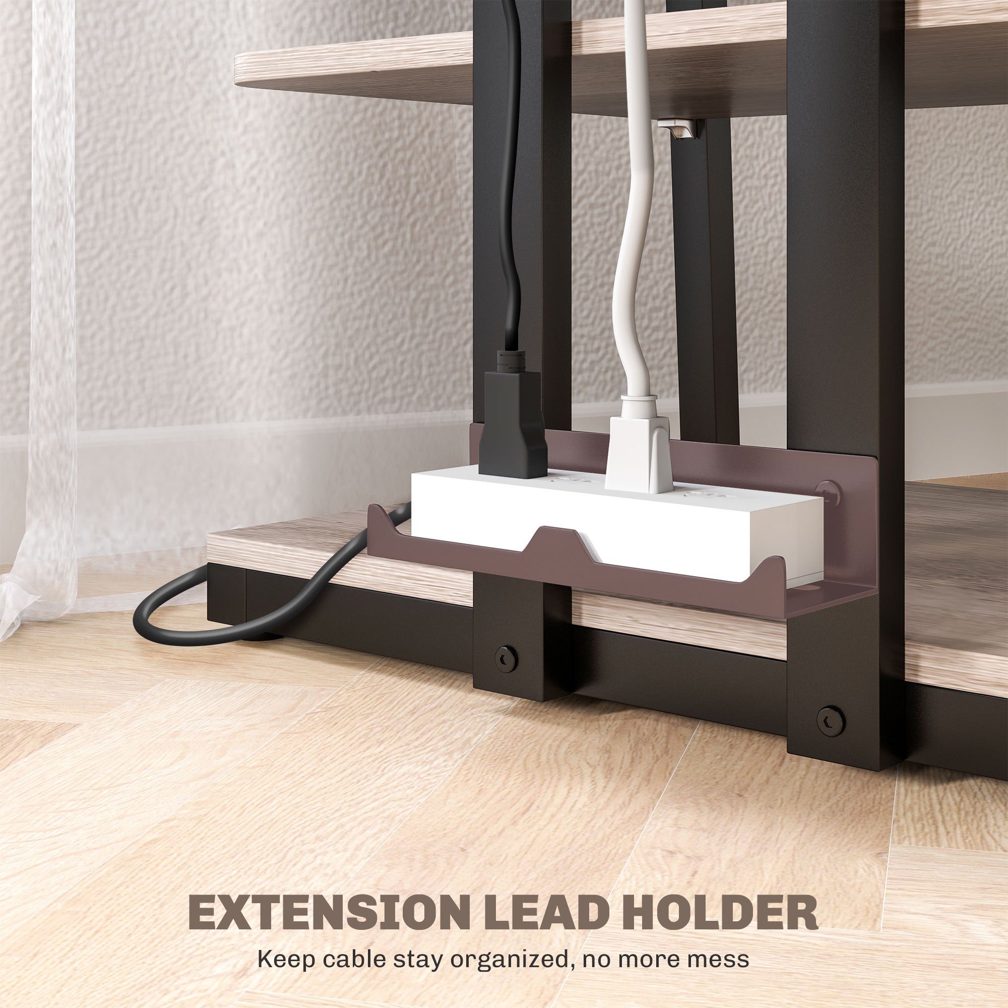 HOMCOM HiFi Stand, 4-Tier Media Storage Shelf with Adjustable Shelves, Power Strip Rack for Router, Record Player, Printer, Industrial TV Stand for up to 28 Inch TVs, Grey