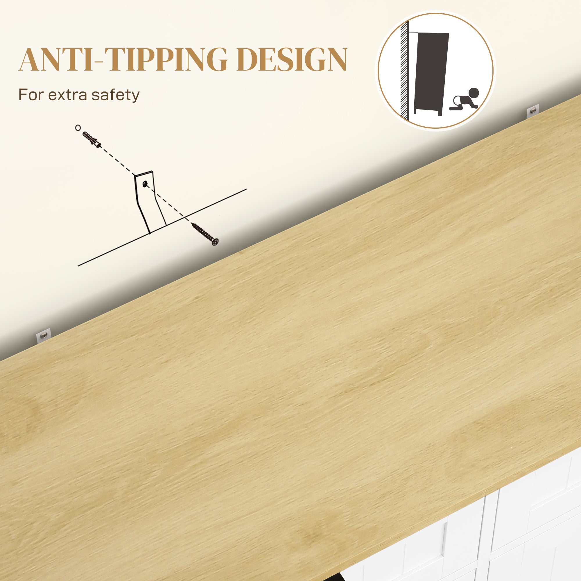 HOMCOM Tilt Out Trash Cabinet, Freestanding Kitchen Island with 2 Drawers, Hidden Garbage Bin Cabinet for Laundry, Hallway, White