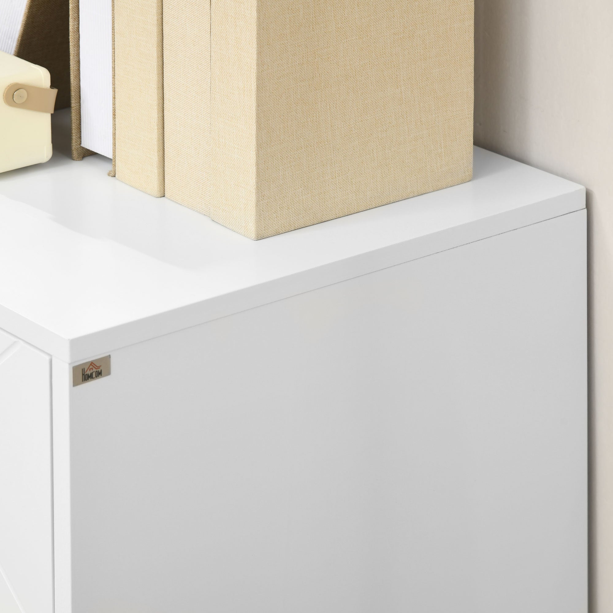 HOMCOM Modern Storage Cabinet with Golden Hairpin Legs, Freestanding Sideboard with Adjustable Shelves for Living Room, Dining Room, Hallway, White