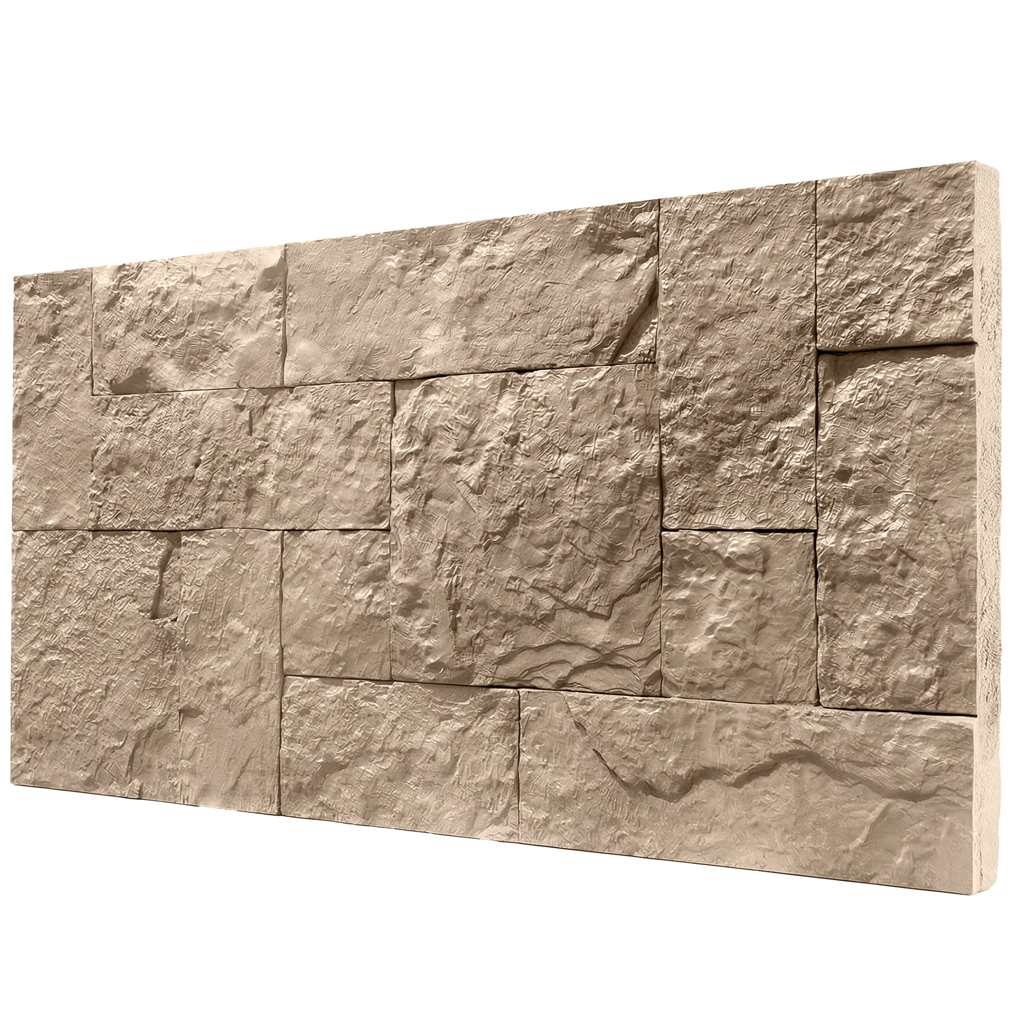 8-Pack 3D Faux Stone Wall Panels, Lightweight Polyurethane Panels for Interior and Exterior Accent Walls, Water-Resistant, 4' x 2', Cover 61.8 Sq.Ft., 1" Thick, Beige