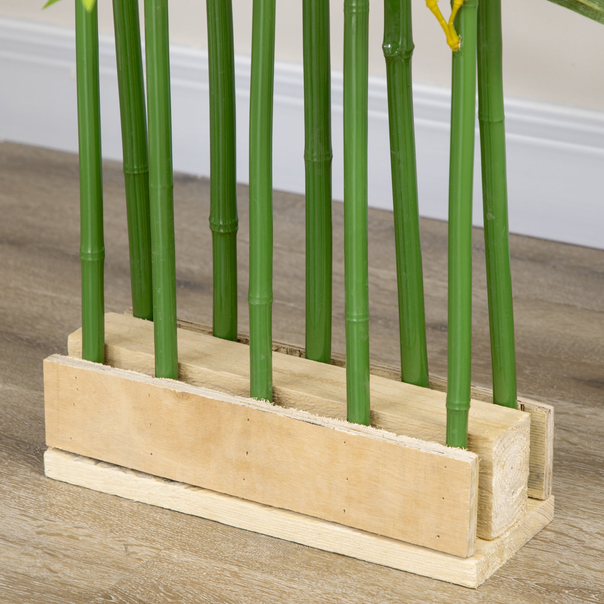 5ft Tall Artificial Bamboo Tree, Fake Bamboo Plant with Realistic Leaf and Natural Trunk, Decorative Fake Tree with Pine Wood Base for Indoor Home Office Decor