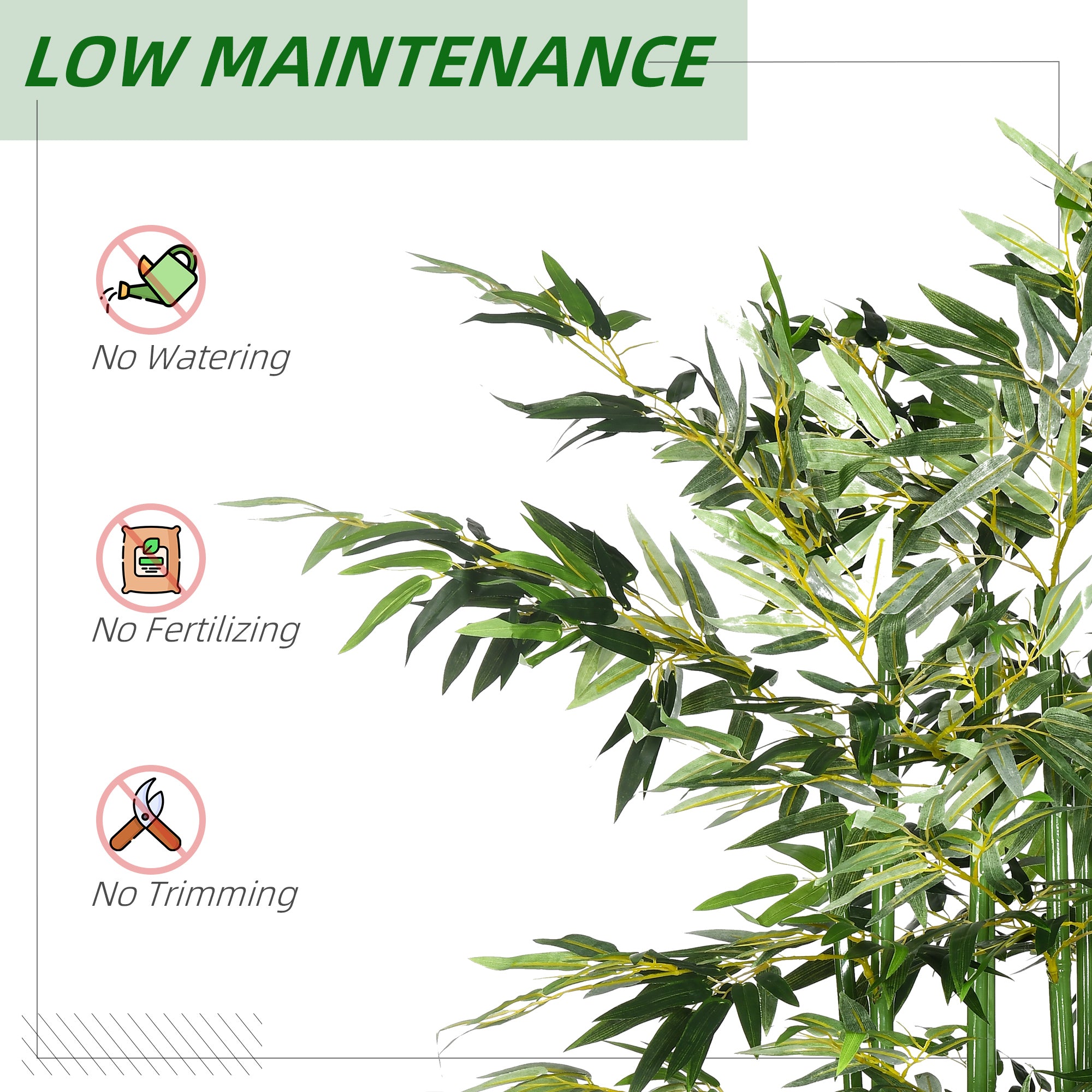 5ft Tall Artificial Bamboo Tree, Fake Bamboo Plant with Realistic Leaf and Natural Trunk, Decorative Fake Tree with Pine Wood Base for Indoor Home Office Decor