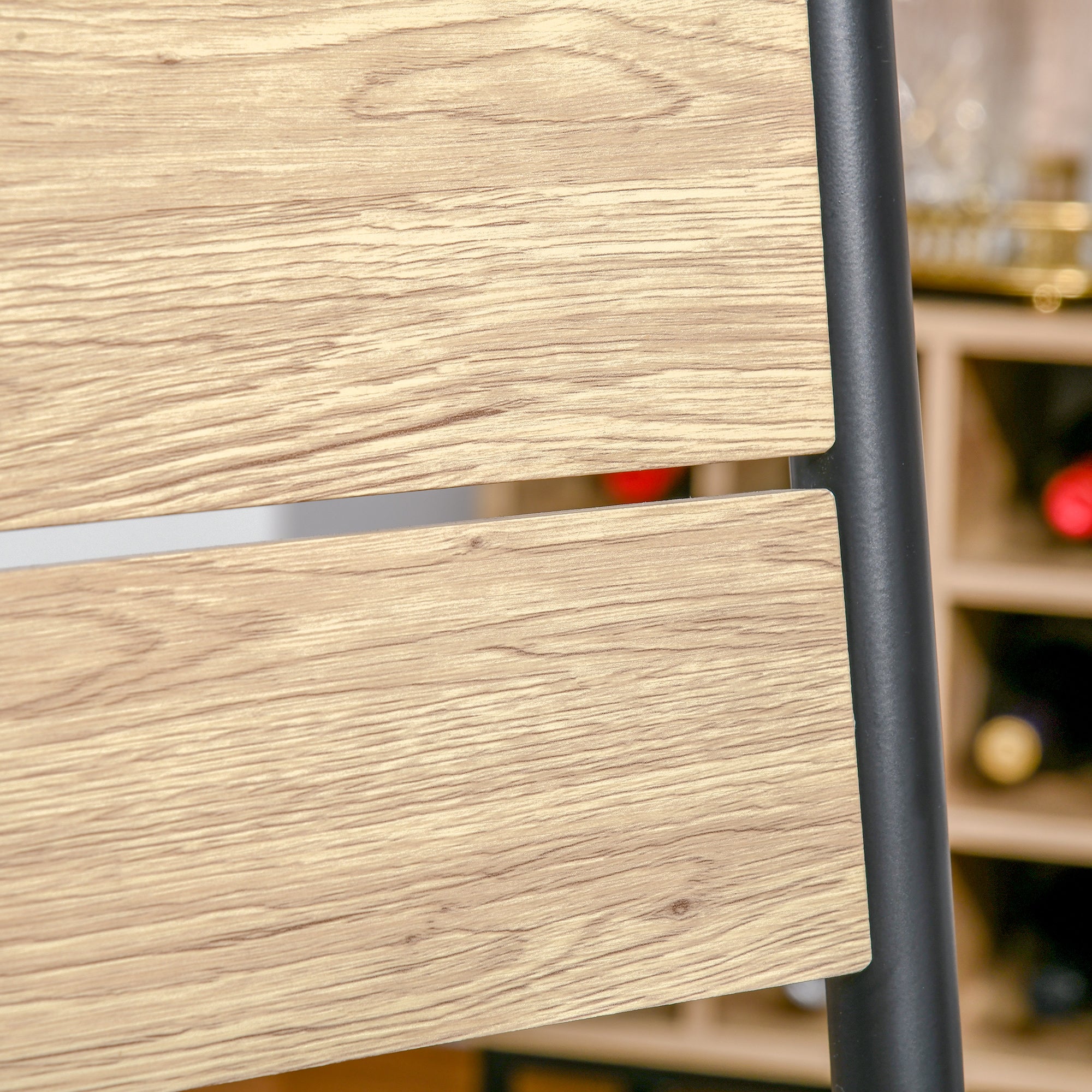 HOMCOM 3 Pieces Compact Dining Table 2 Chairs Set Wooden Metal Legs Bistro cafe Kitchen Breakfast Bar Home Furniture, Light Wood Grain