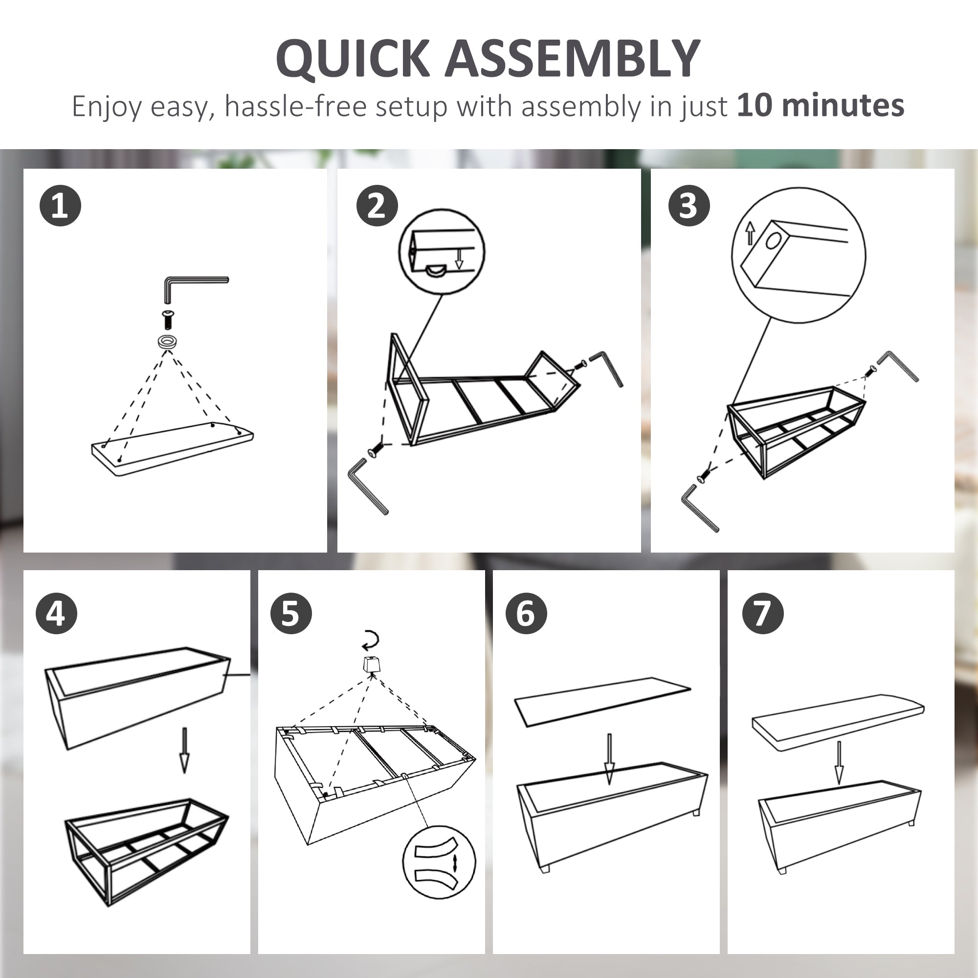 HOMCOM 47 Inches Storage Ottoman Bench, Foot Rest with Legs, Removable Lid, End of Bed Bench, Corduroy Storage Chest for Living Room, Bedroom, Entryway, Gray