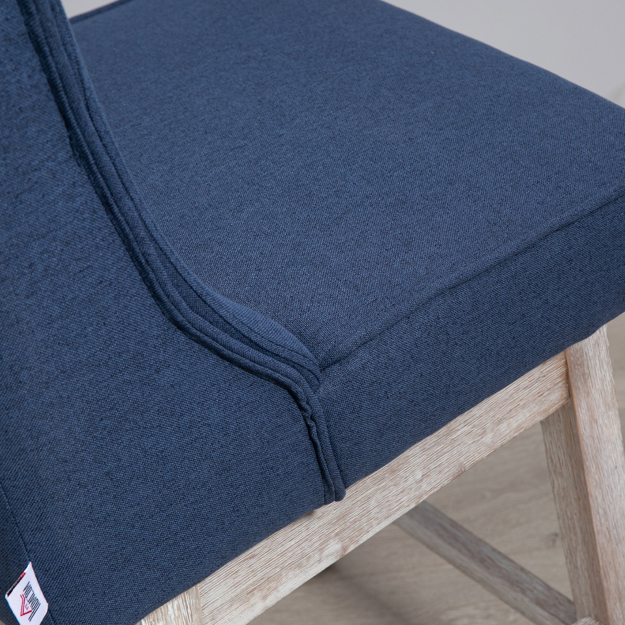 27" Counter Height Stools, Swivel, Linen Upholstery, Button Tufted, Blue