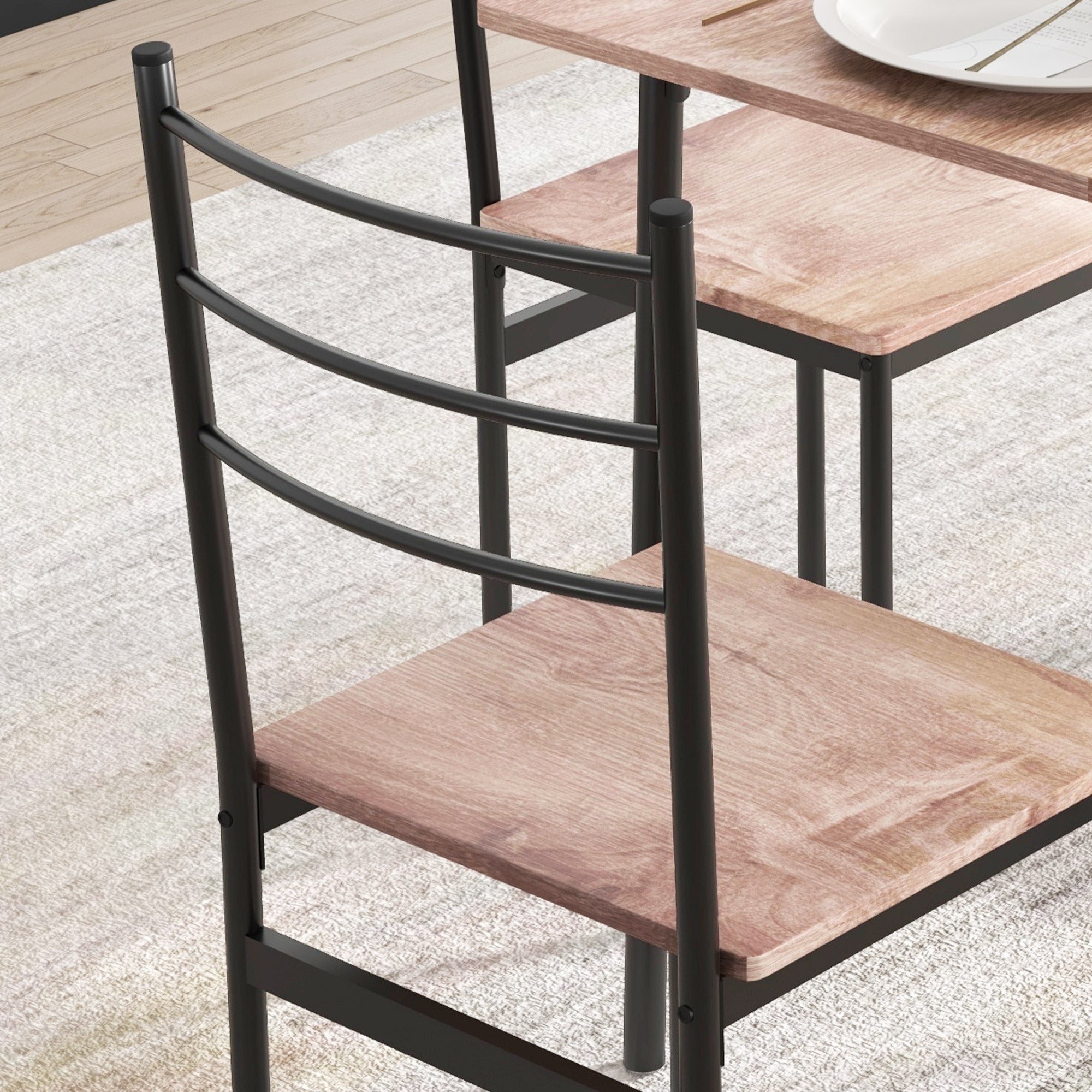 5 Piece Dining Table Set for 4 Space Saving Table and 4 Chairs