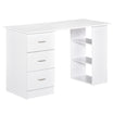 47" Modern Home Office Computer Desk Bookcase Combo with 3 Drawers and Storage Shelf White - HOMCOM