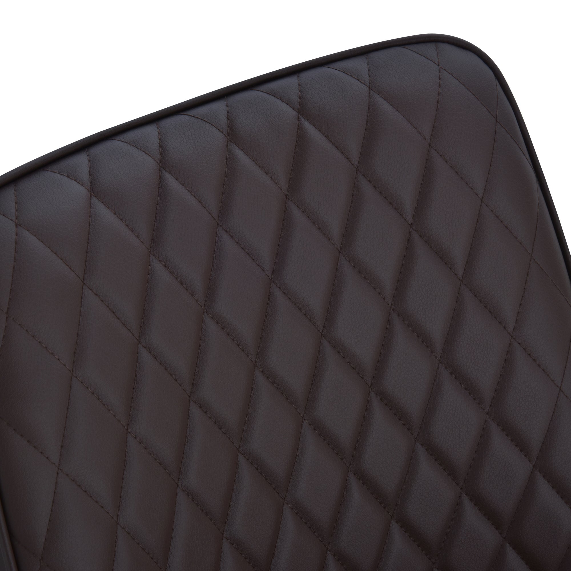 HOMCOM Dining Chairs Set of 2, Modern PU Leather Upholstered Kitchen Chairs with Diamond Tufted Backs and Steel Legs for Living Room, Dining Room, Bedroom, Brown