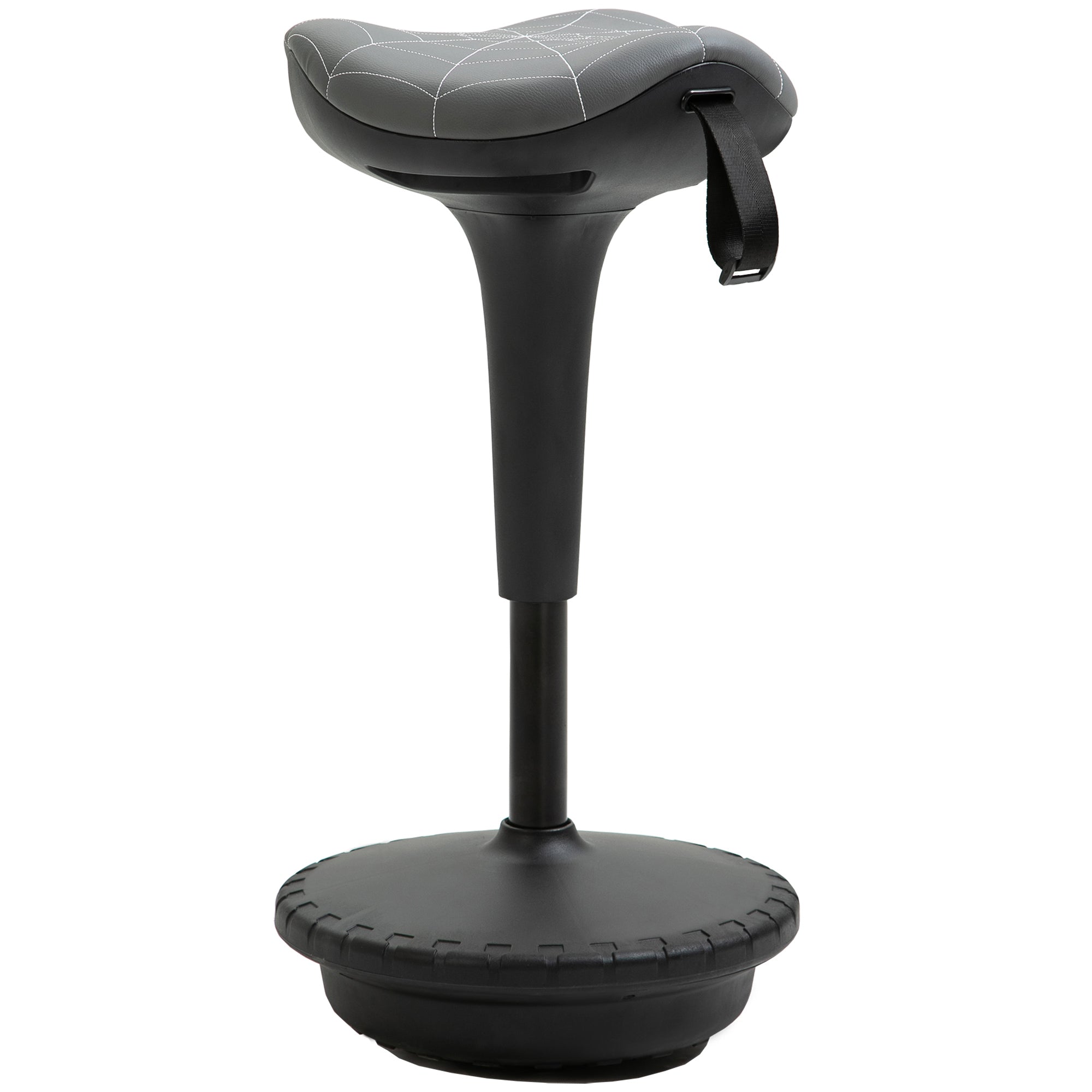 Vinsetto Standing Office Chair Lift Wobble Stool 360° Swivel, Tilting, with Adjustable Height and Saddle Seat, Grey