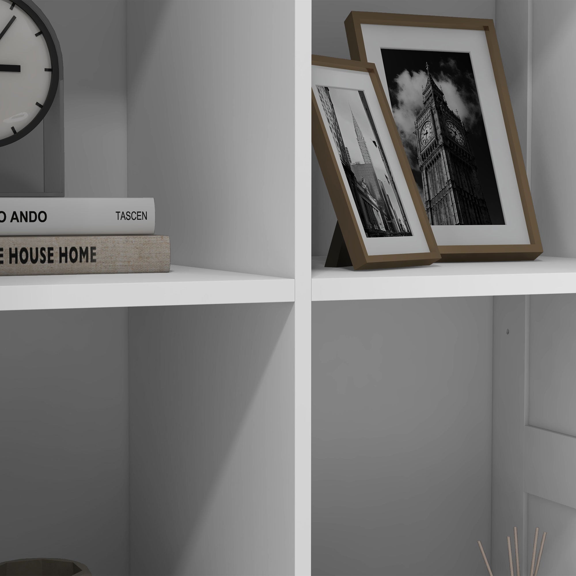 71" Tall Storage Cabinet with Movable Shelves, Modern Pantry Cupboard, White