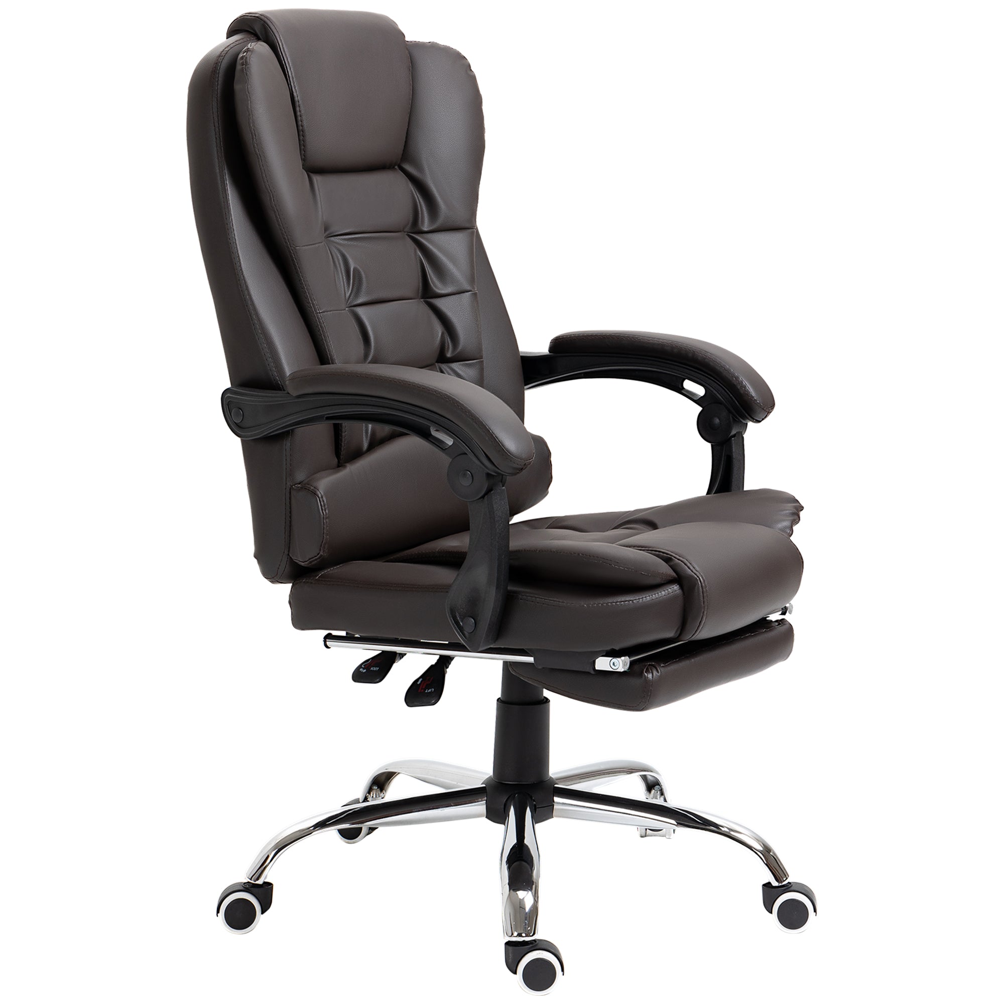 Executive Office Chair High Back Reclining Computer Chair with Footrest and Armrest Coffee