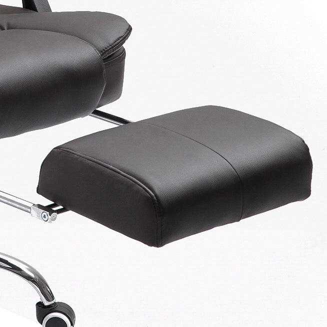 HOMCOM PU Leather Executive Office Chair, High Back Swivel Chair with Retractable Footrest, Adjustable Height, Reclining Function, Brown