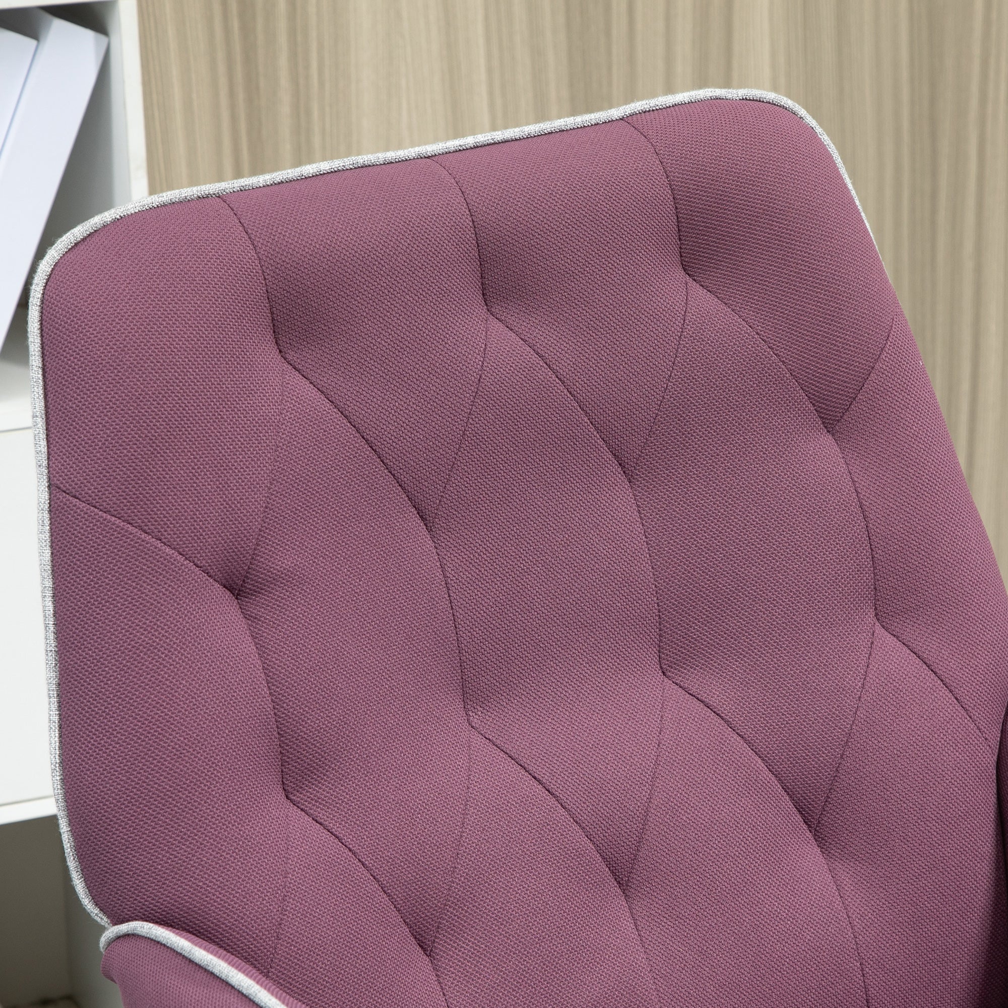 Spandex Home Office Chair Tufted Height Adjustable Desk Chair with Swivel Wheels Purple