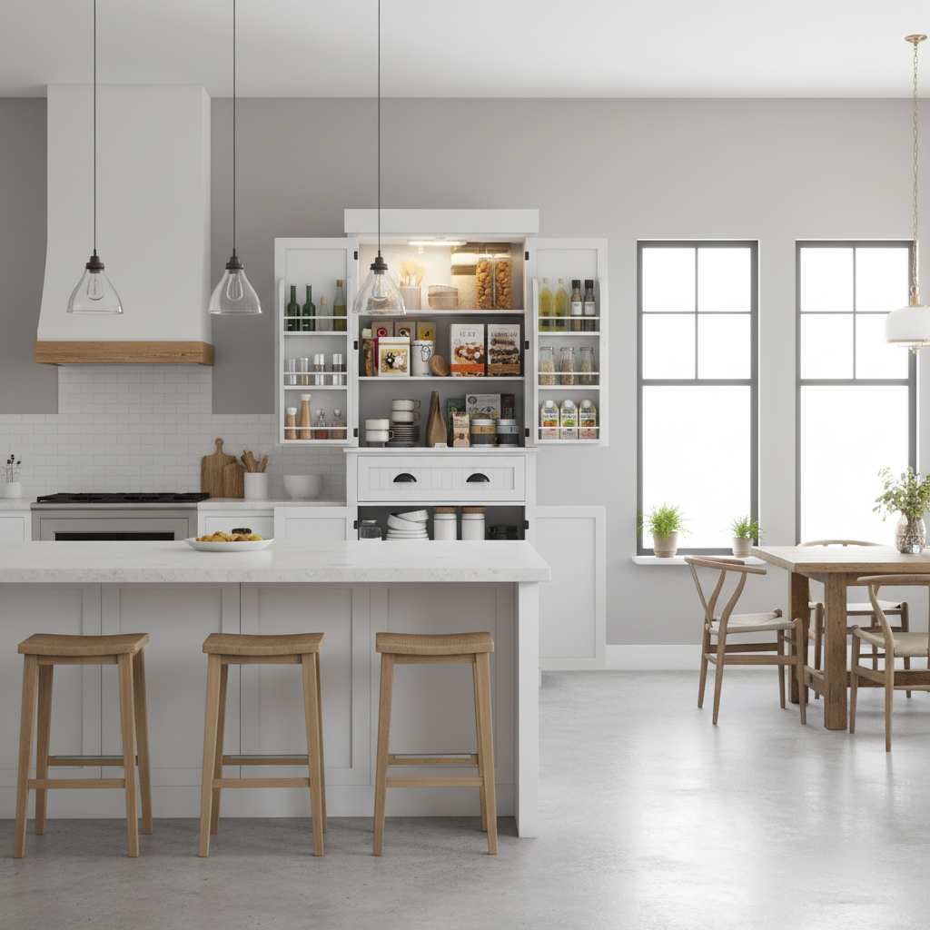 White cabinet farmhouse kitchen
