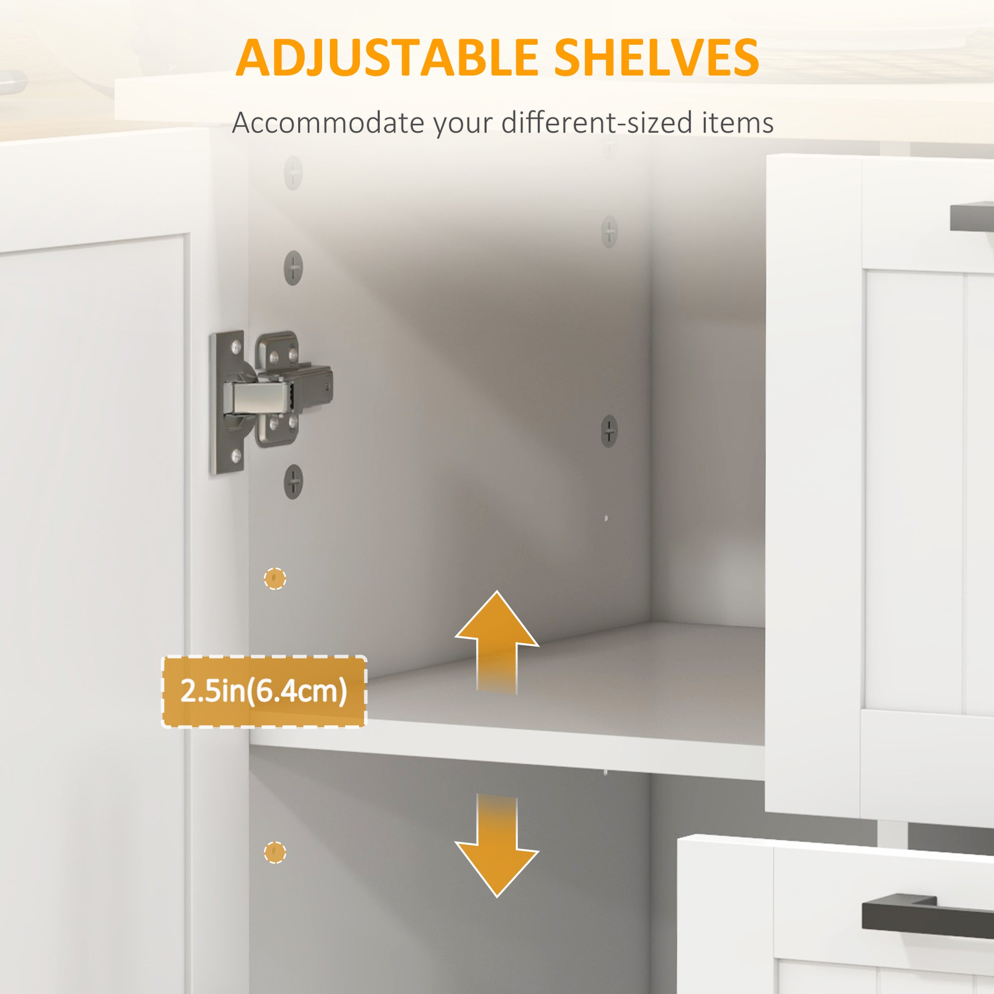 36" Rolling Kitchen Cart with Drop Leaf, 3 Drawers, Spice Rack, Natural Wood Top, White