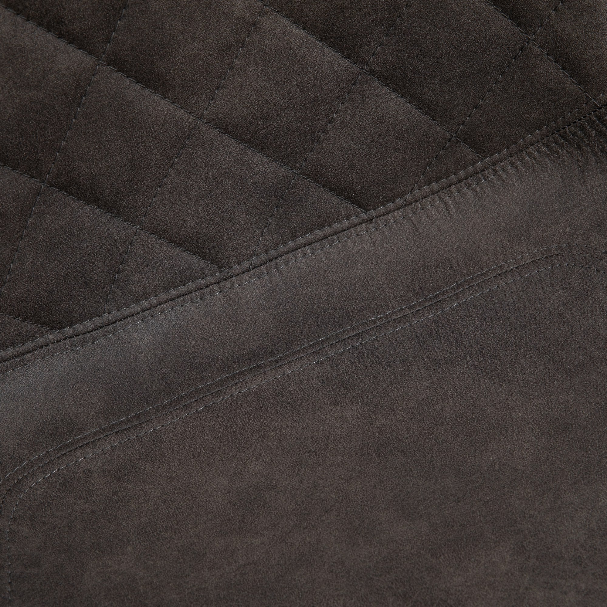 HOMCOM Set Of 2 Bar Stools Vintage Microfiber Cloth Tub Seats Padded Comfortable Steel Frame Footrest Quilted Home Bar Cafe Kitchen Chair Stylish Dark Grey