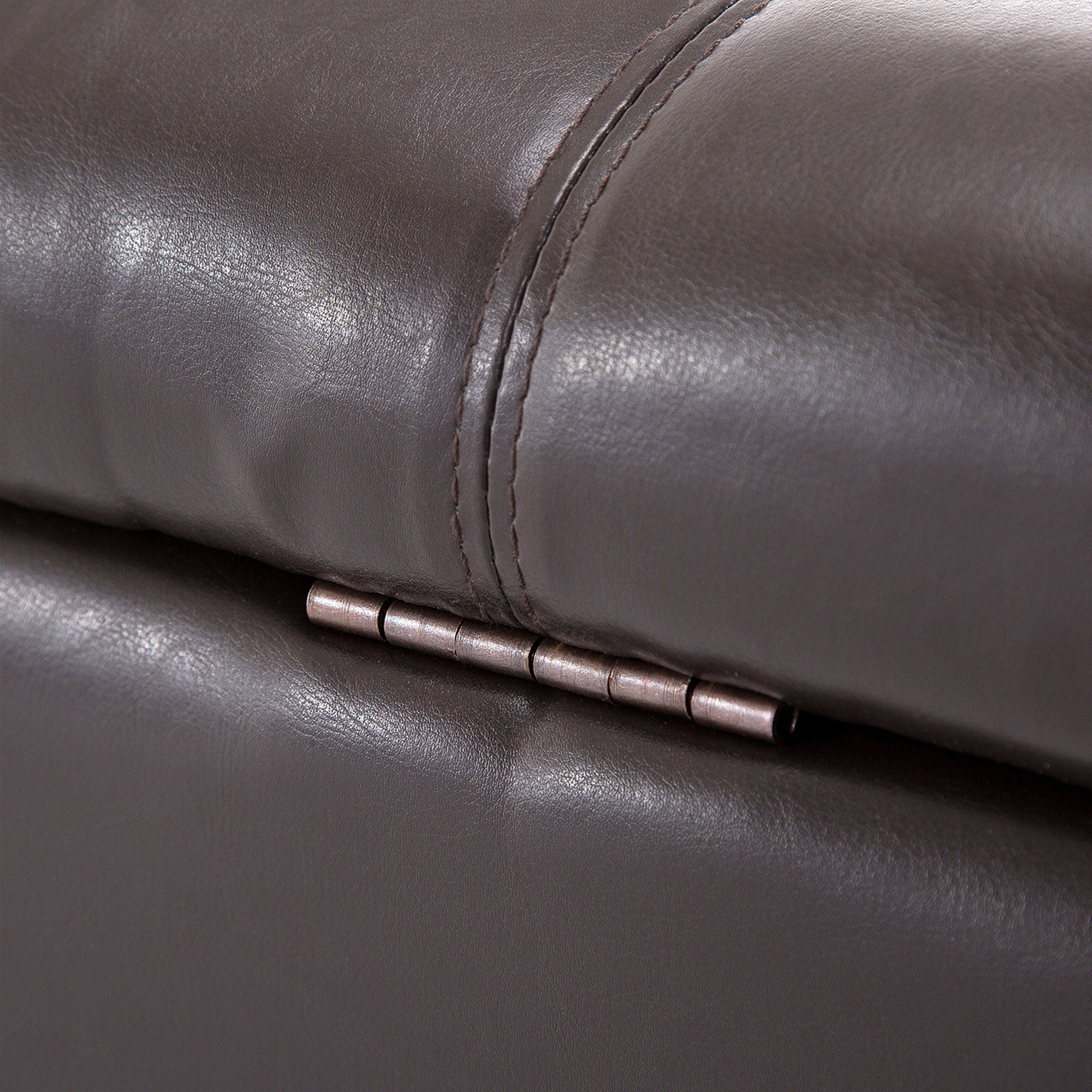 Storage Ottoman Bench, Foot Rest with Solid Wood Legs, End of Bed Bench, 51 Inches PU Leather Storage Chest for Living Room, Bedroom, Entryway, Brown