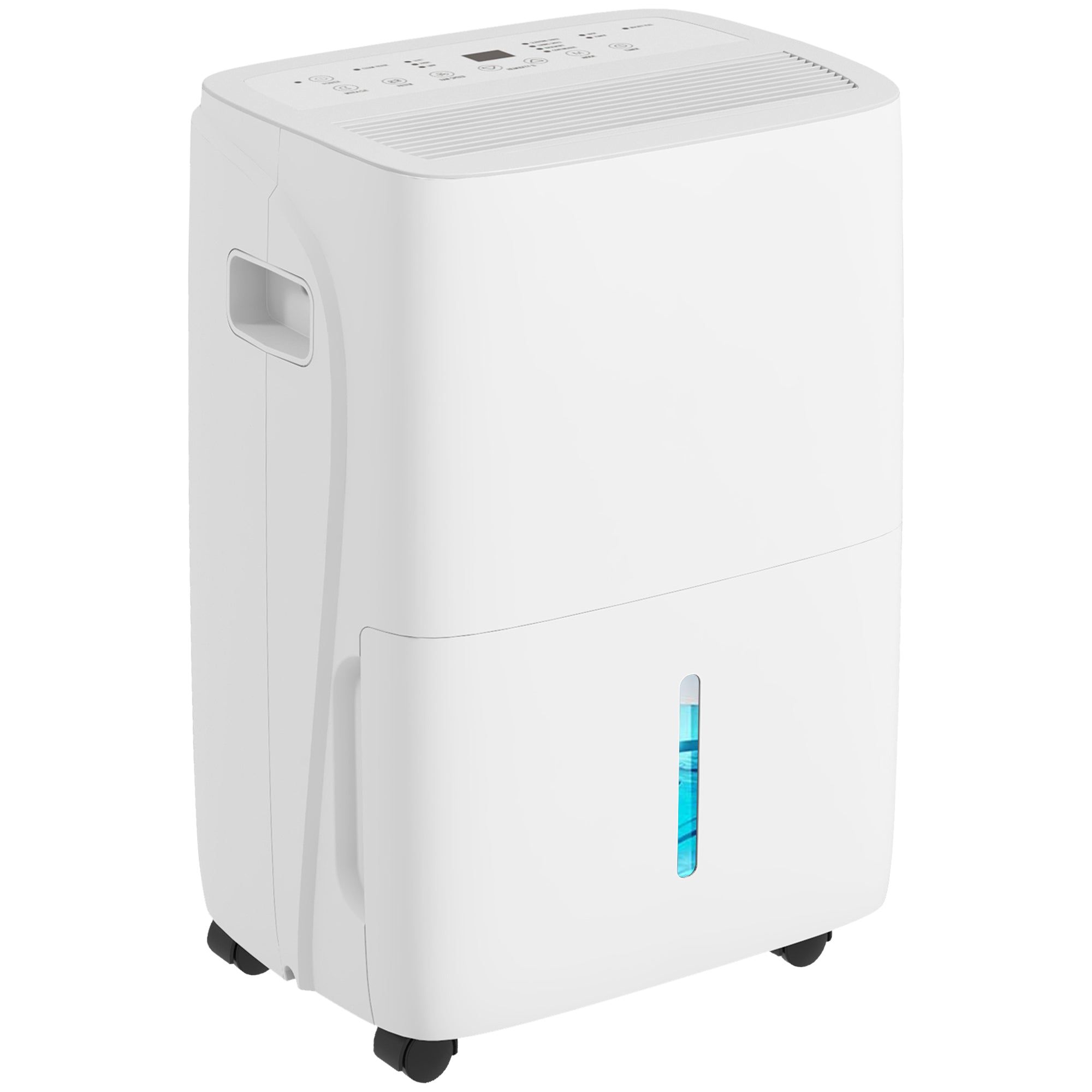 HOMCOM 30L/Day Dehumidifier with Auto-Clean Filter, Continuous Drainage, 4L Water Tank, 24H Timer, Digital Humidity Display, Dehumidifier for Home Damp, Bedroom, Condensation, Mould, Laundry Drying