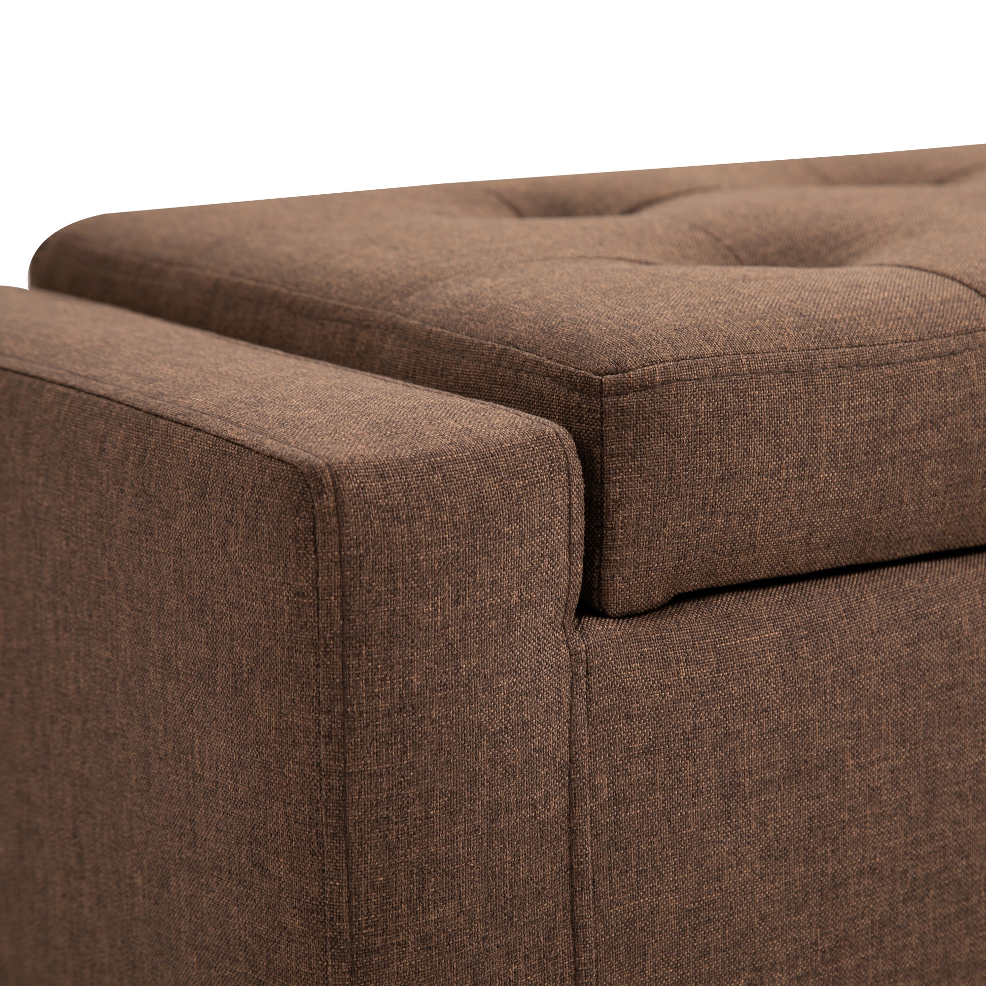 Upholstered Storage Ottoman Bench with Hidden Storage & Lift Top, Dark Brown