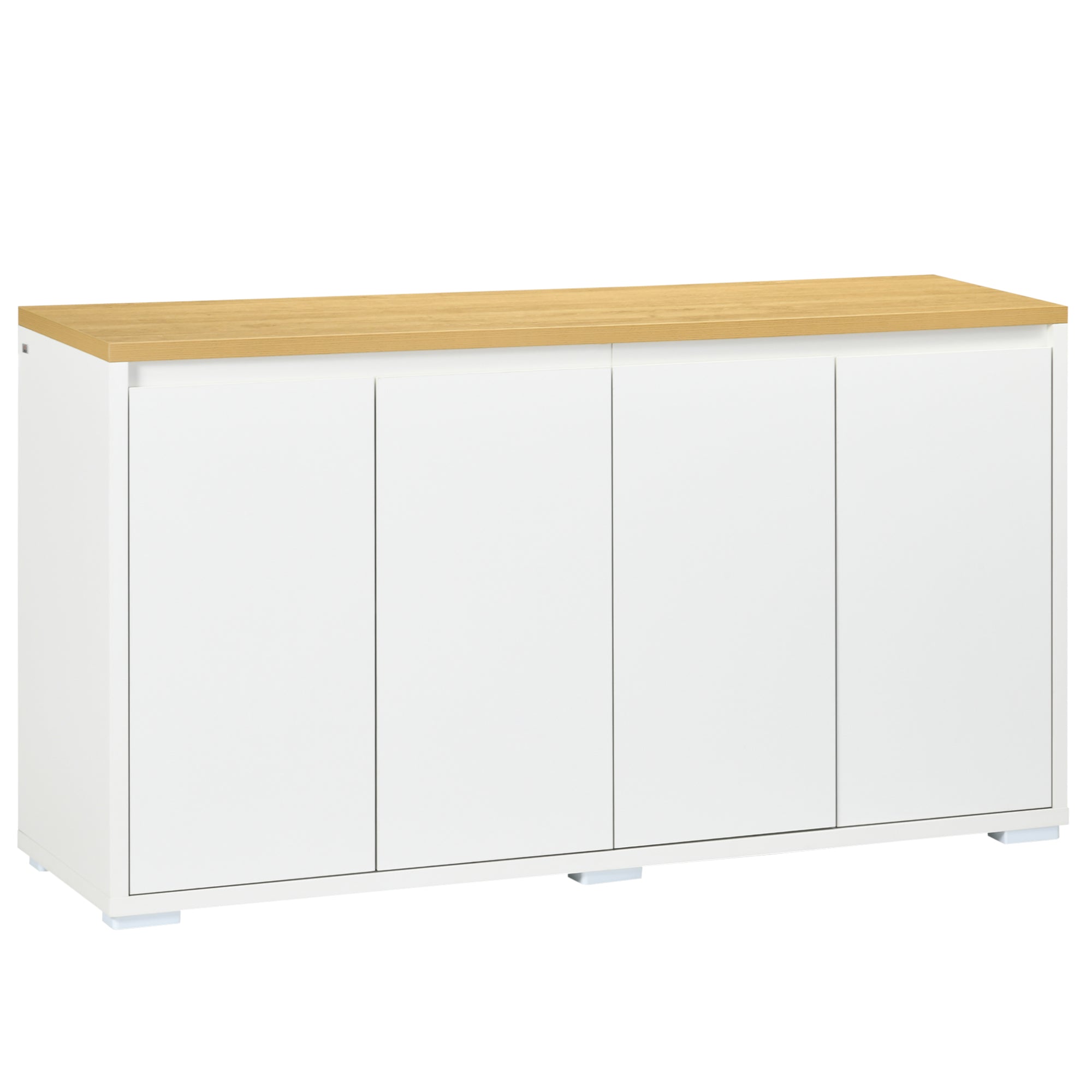 HOMCOM Storage Cabinet, Sideboard Buffet Cabinet with 4 Doors and Adjustable Shelves, Modern Kitchen Cabinet, White