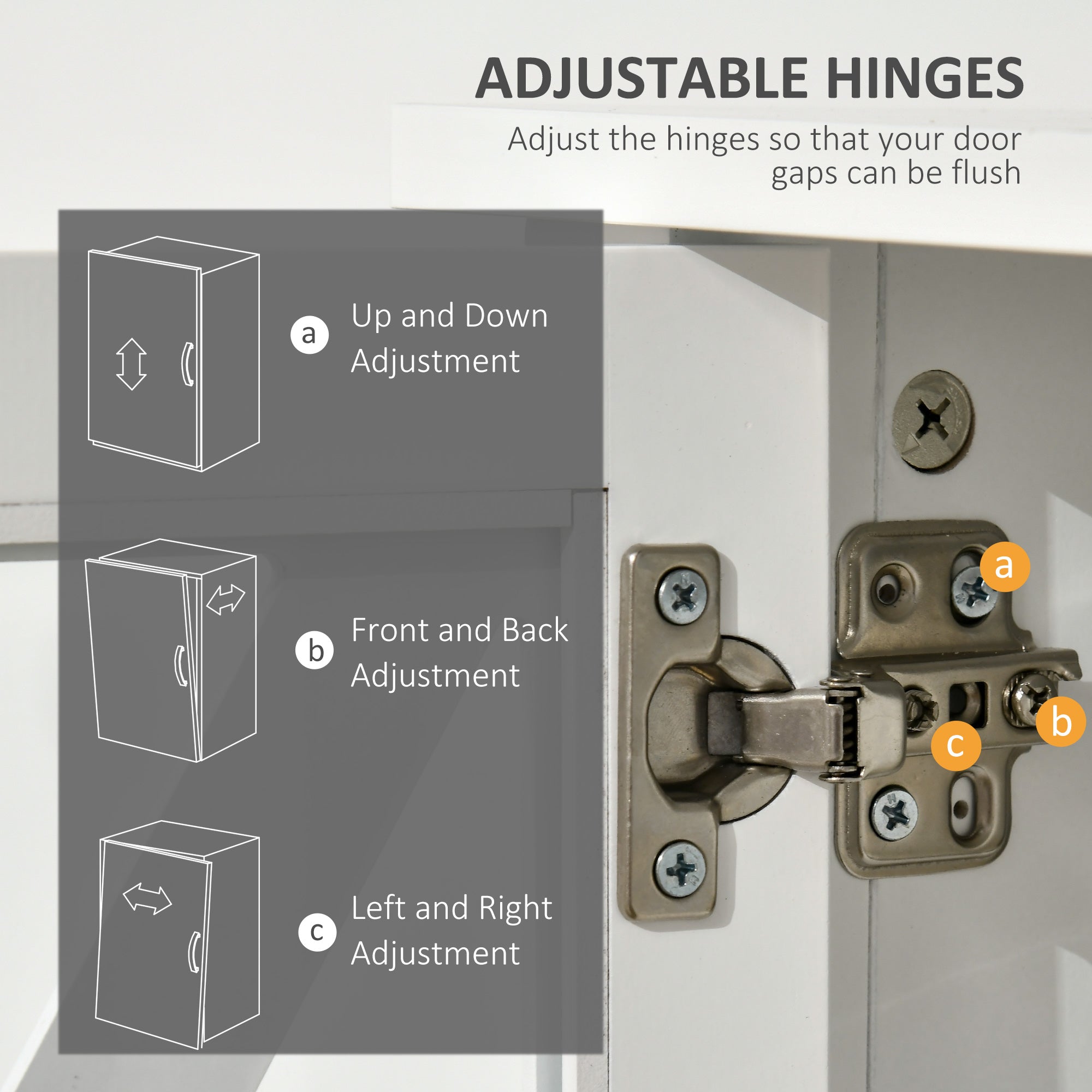 Coffee Bar Cabinet Sideboard Buffet with Storage Drawers and Glass Door, White