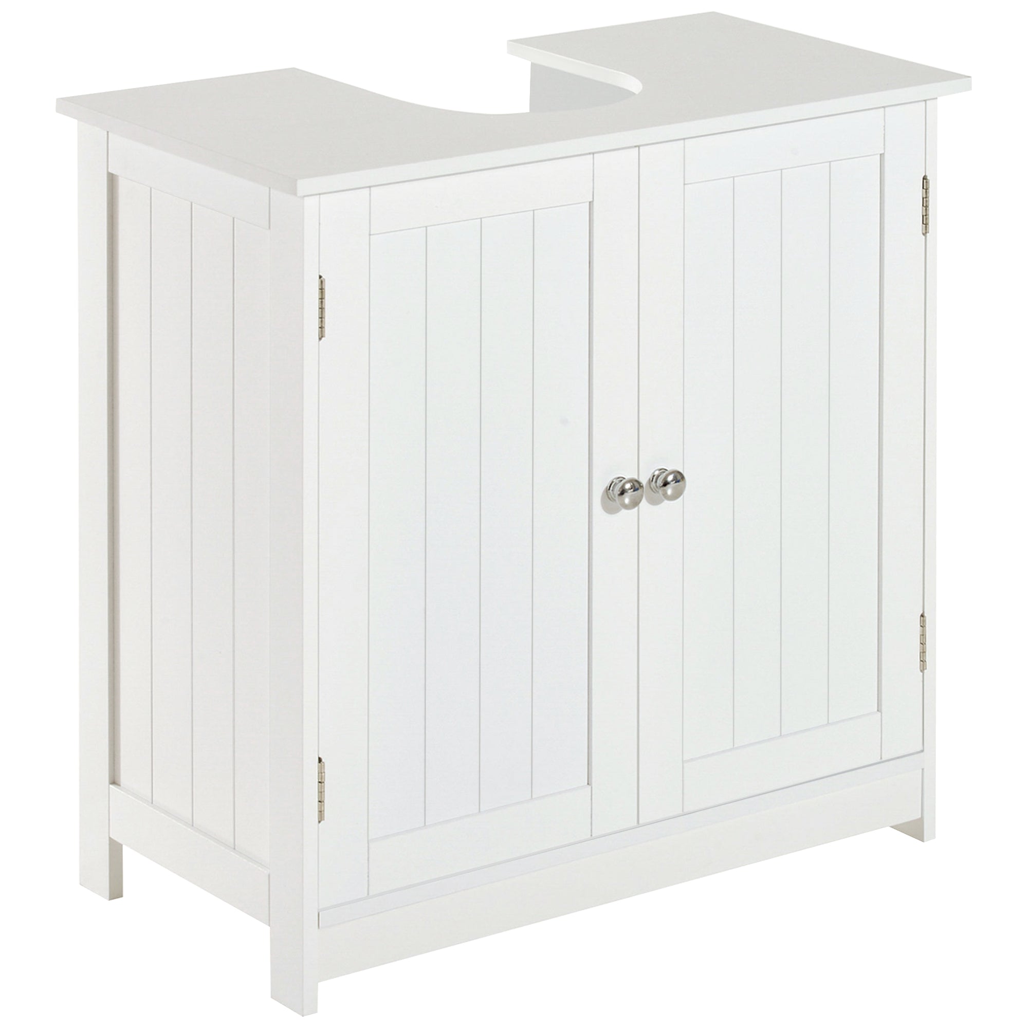 Under Sink Bathroom Cabinet with 2 Doors and Shelf Pedestal Sink Vanity Furniture White