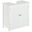 Under Sink Bathroom Cabinet with 2 Doors and Shelf Pedestal Sink Vanity Furniture White - HOMCOM