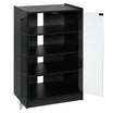 4-Tier Media Cabinet Stand w/ Adjustable Shelves & Cable Management, Distressed Black