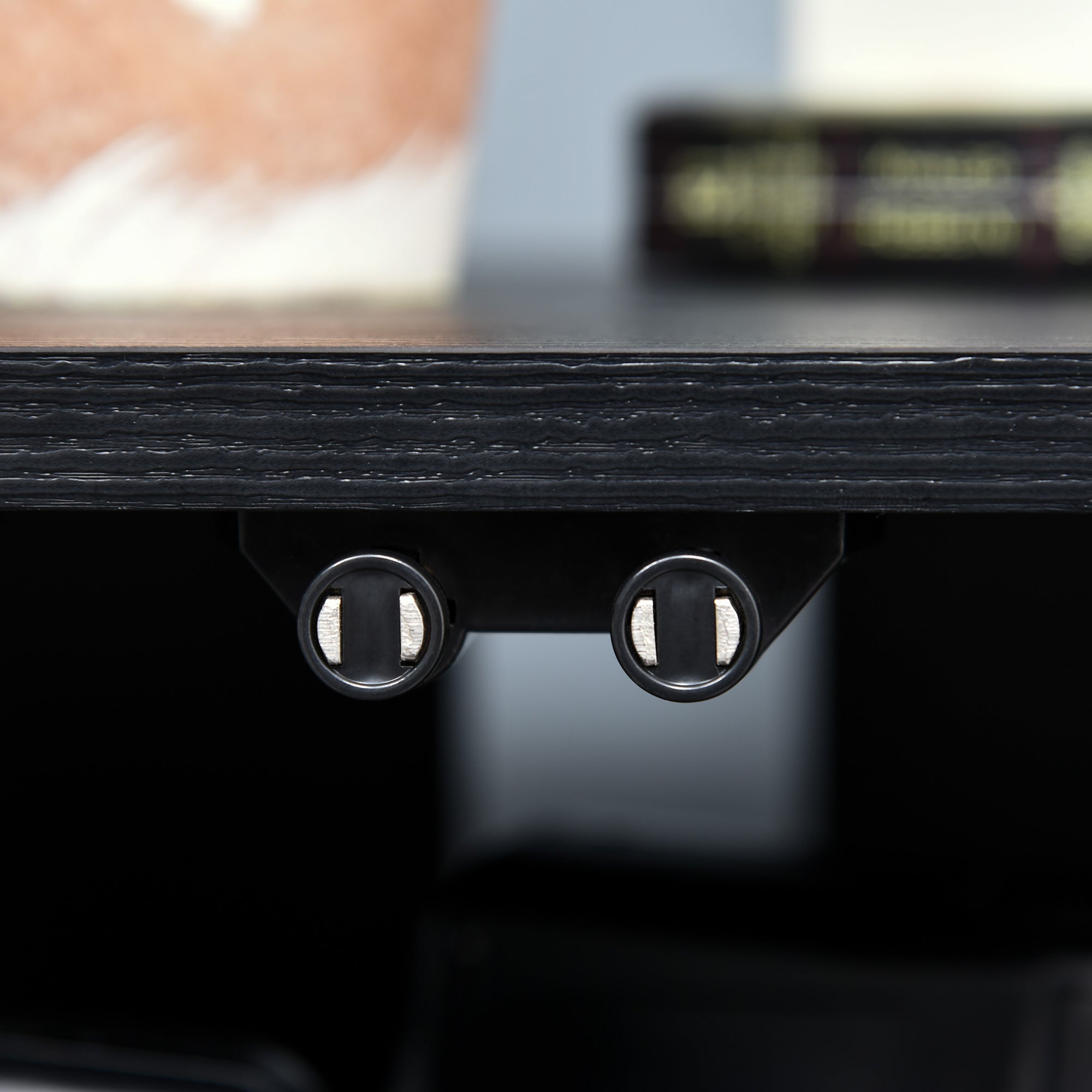 4-Tier Media Cabinet Stand w/ Adjustable Shelves & Cable Management, Distressed Black