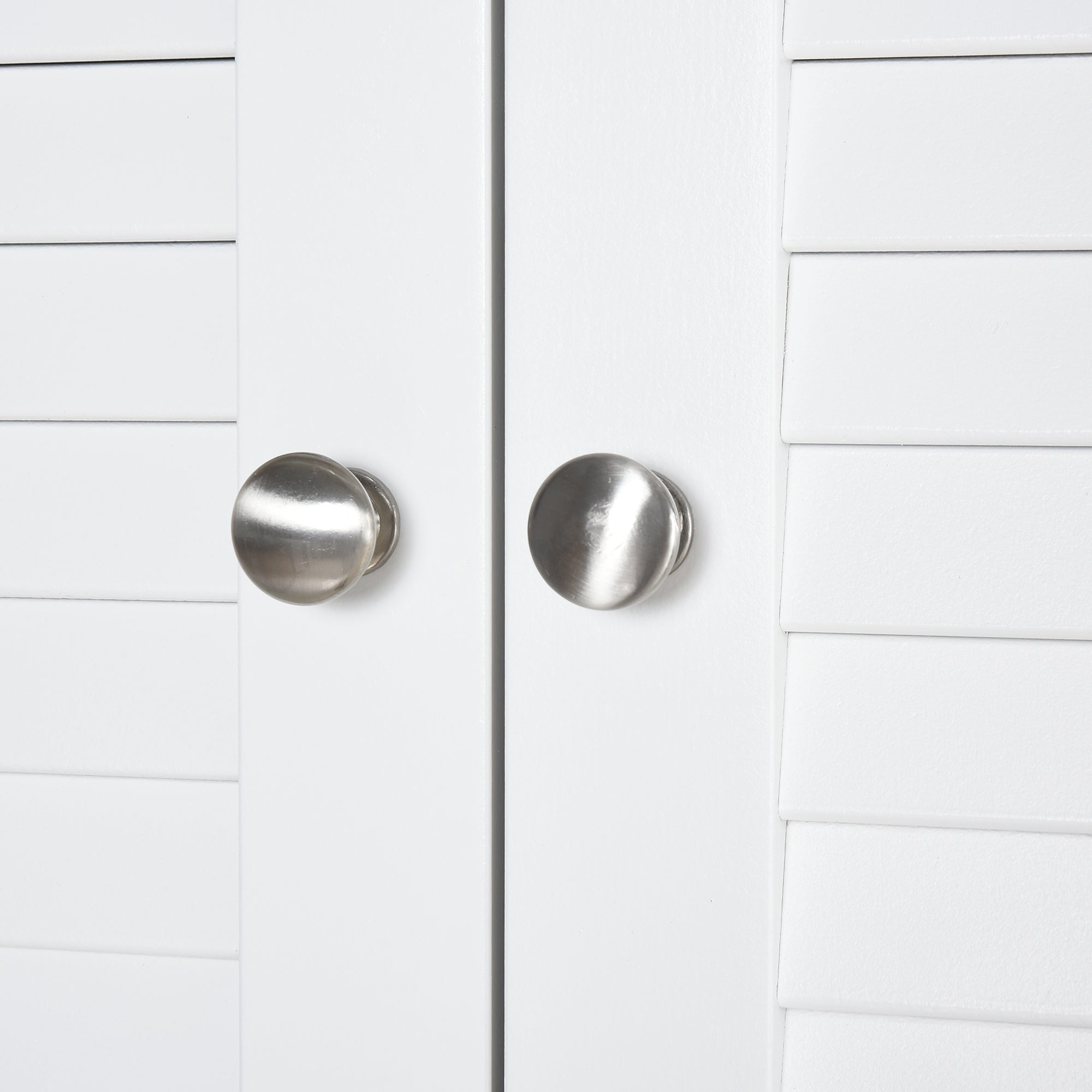 Tall Narrow Bathroom Storage Cabinet w/ Doors & Shelf, Freestanding Linen Cabinet, White