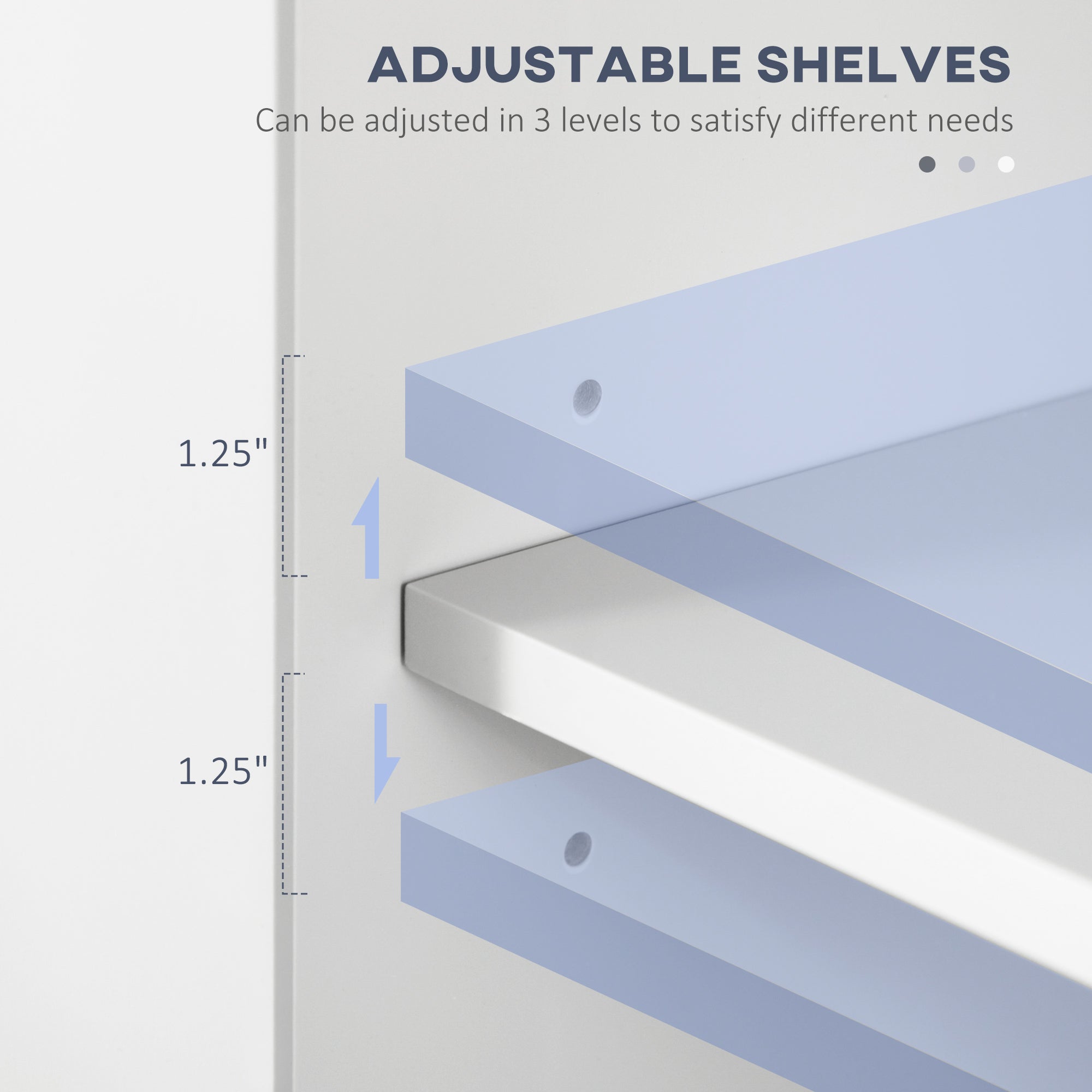 Tall Narrow Bathroom Storage Cabinet w/ Doors & Shelf, Freestanding Linen Cabinet, White