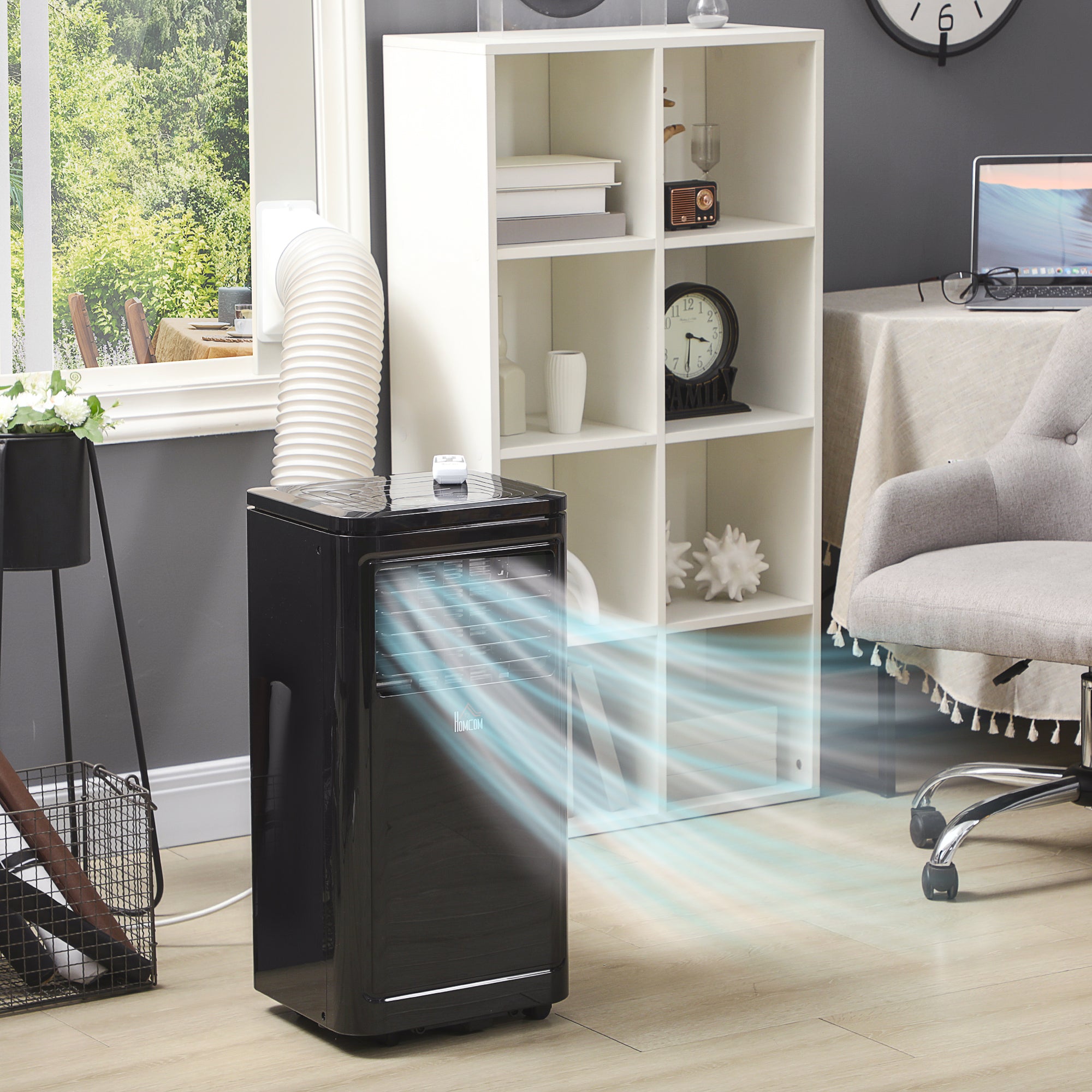 8,000 BTU Portable Air Conditioner, 344 Sq. Ft. Capacity, Evaporative Cooler, Black