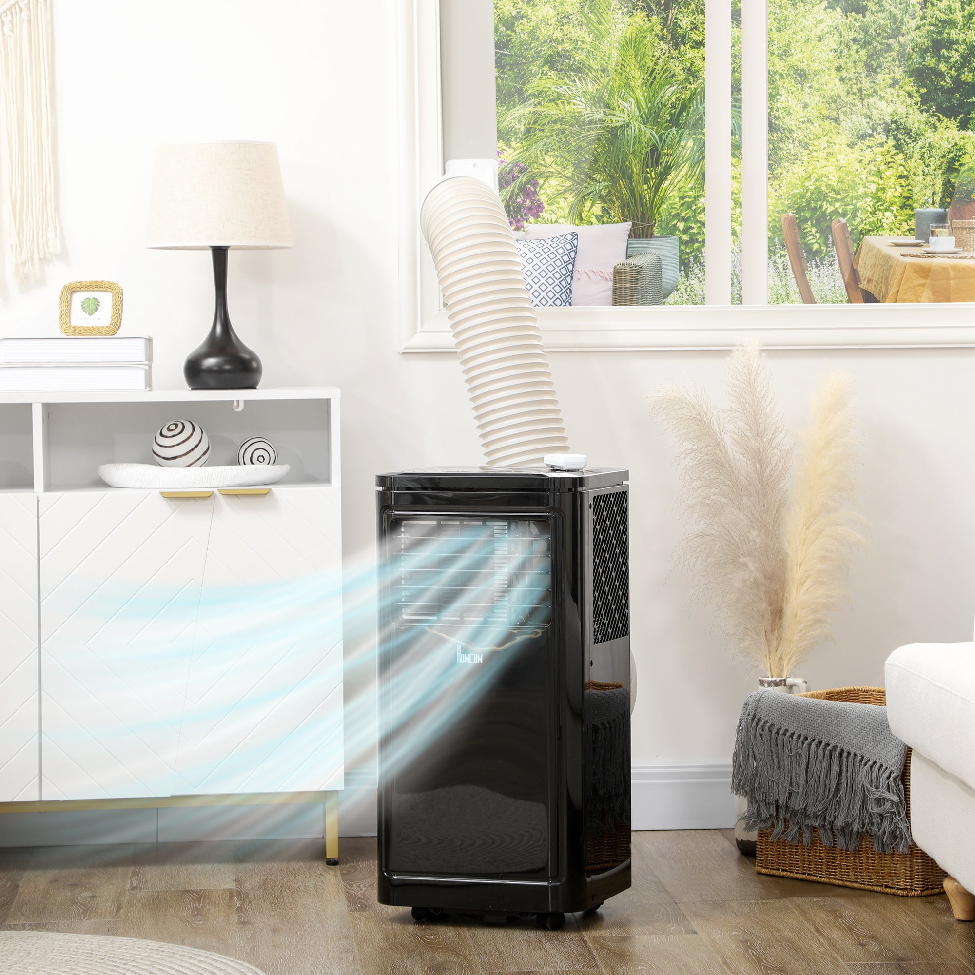 8,000 BTU Portable Air Conditioner, 344 Sq. Ft. Capacity, Evaporative Cooler, Black