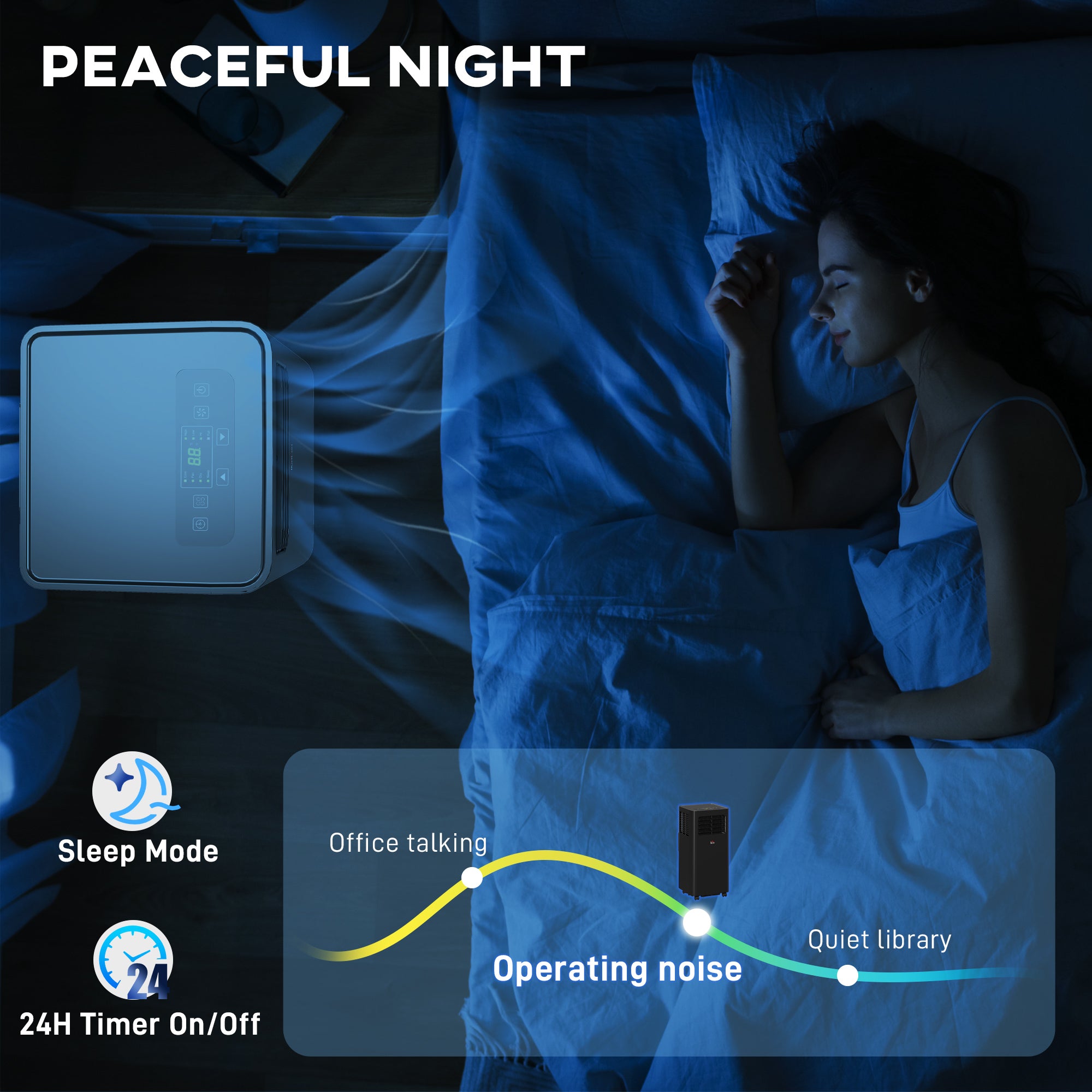 HOMCOM 10000 BTU Portable Air Conditioner for Rooms Up to 441 Sq. Ft., 3-in-1 AC Unit with Dehumidifier, Cooling Fan, Sleep, Remote, 24H Timer On/Off, Window Installation Kit, Black