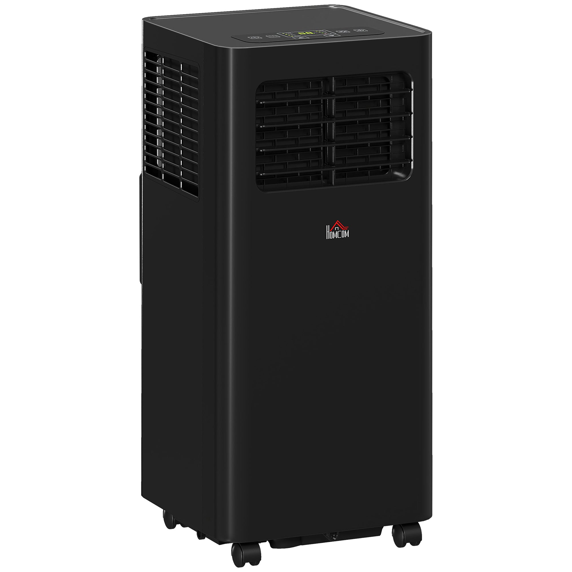 HOMCOM 10000 BTU Portable Air Conditioner for Rooms Up to 441 Sq. Ft., 3-in-1 AC Unit with Dehumidifier, Cooling Fan, Sleep, Remote, 24H Timer On/Off, Window Installation Kit, Black