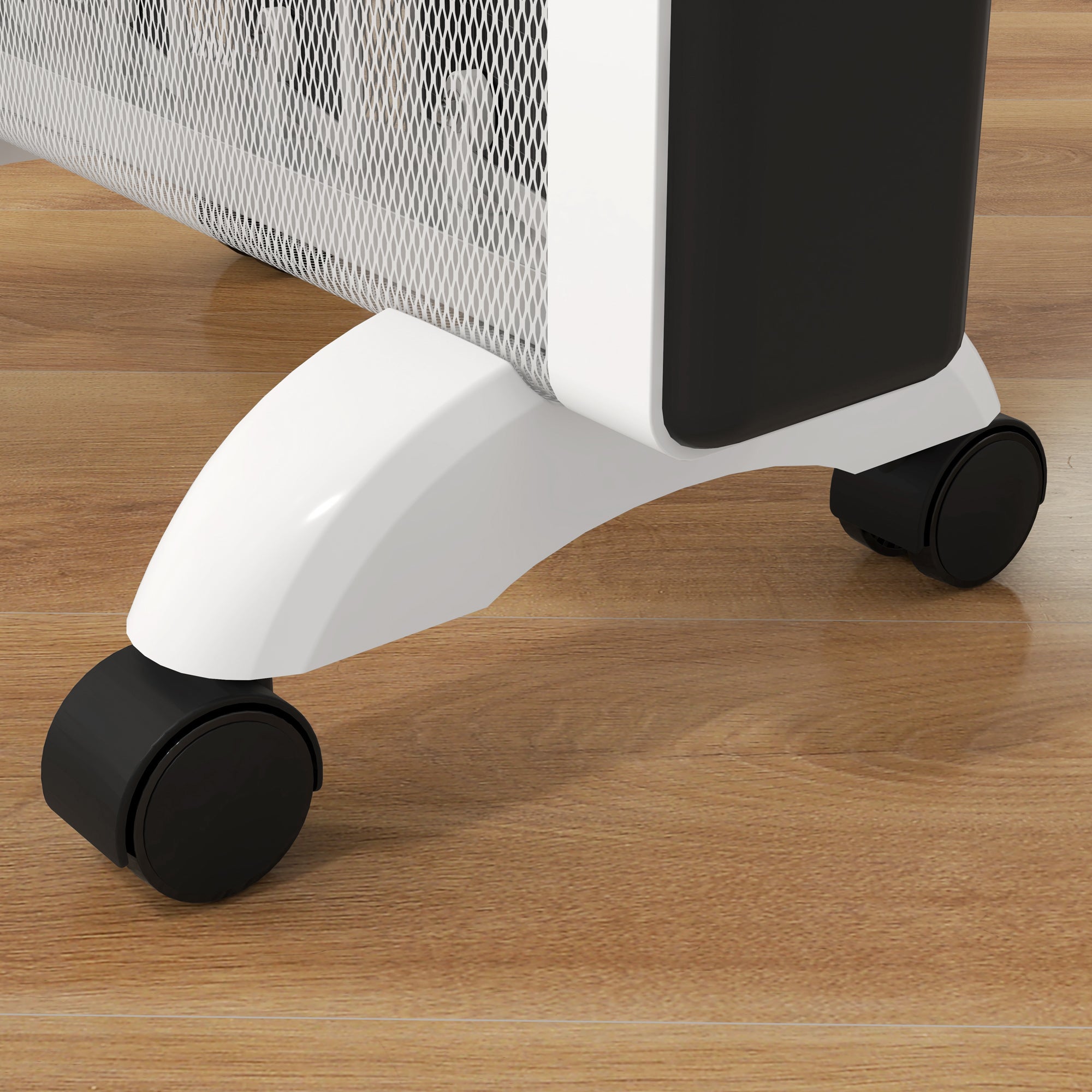 HOMCOM 2000W Mica Oil Free Panel Heater, Portable Convection Space Heater with Tip-over and Overheat Protection, 2 Heat Settings, Electric Heater for Home Office, Bedroom, White