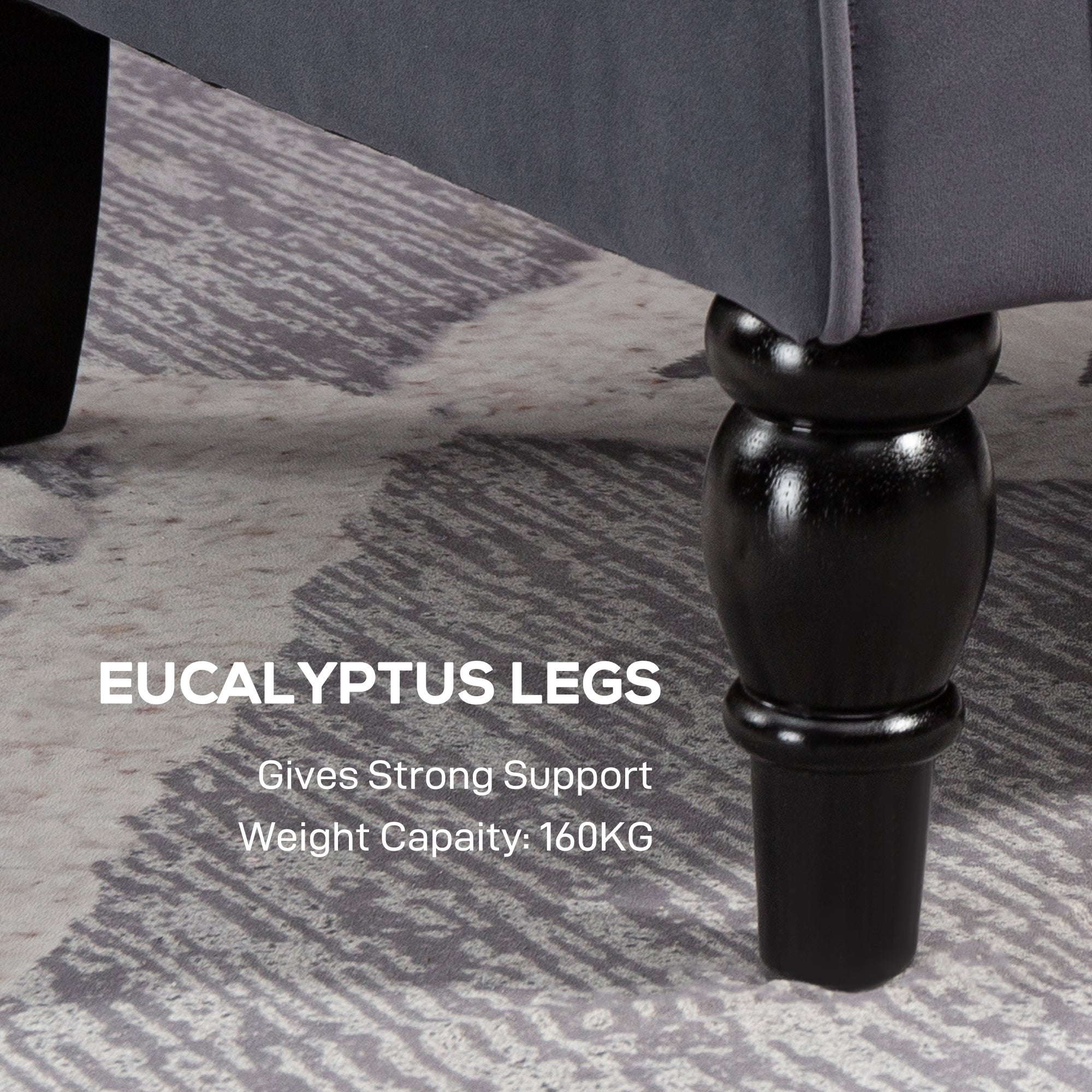 Retro Accent Chair, Velvet Wingback Armchair with Wood Frame Button Tufted Design for Living Room Bedroom, Charcoal Grey