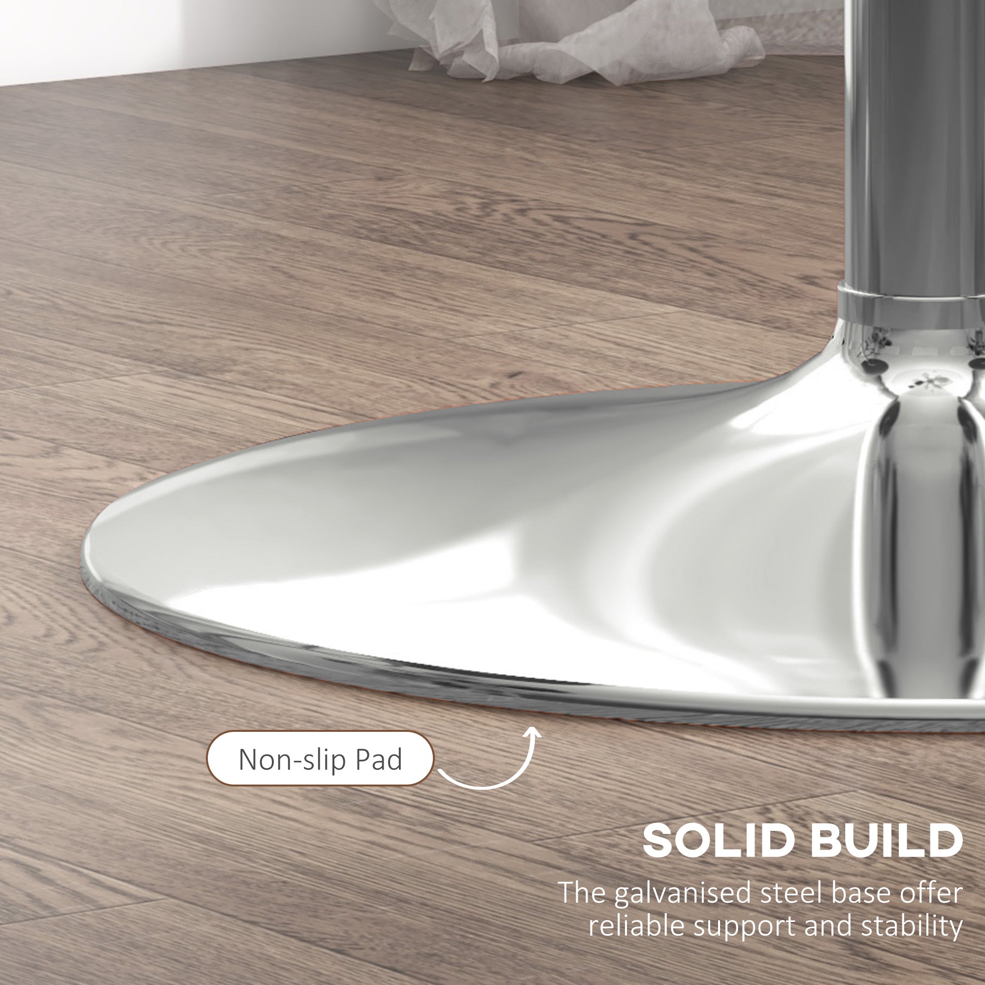 HOMCOM Round Bar Table, Modern Bistro Table with Tempered Glass Top and Steel Frame, High Pub Table for 2, Easy Assembly for Breakfast Bar, Dining Room, Clear