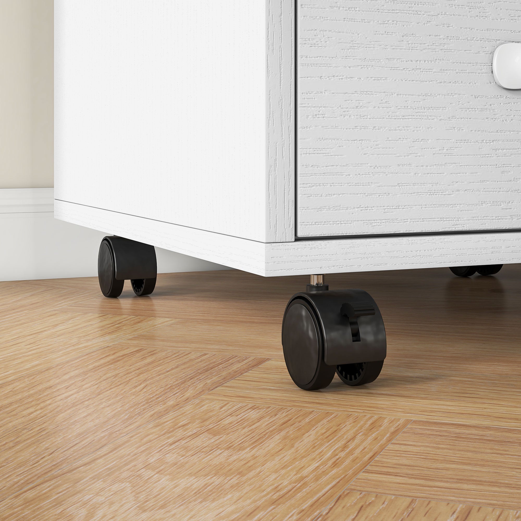 HOMCOM Mobile Filing Cabinet with 3 Drawers, Under Desk File Cabinet, White