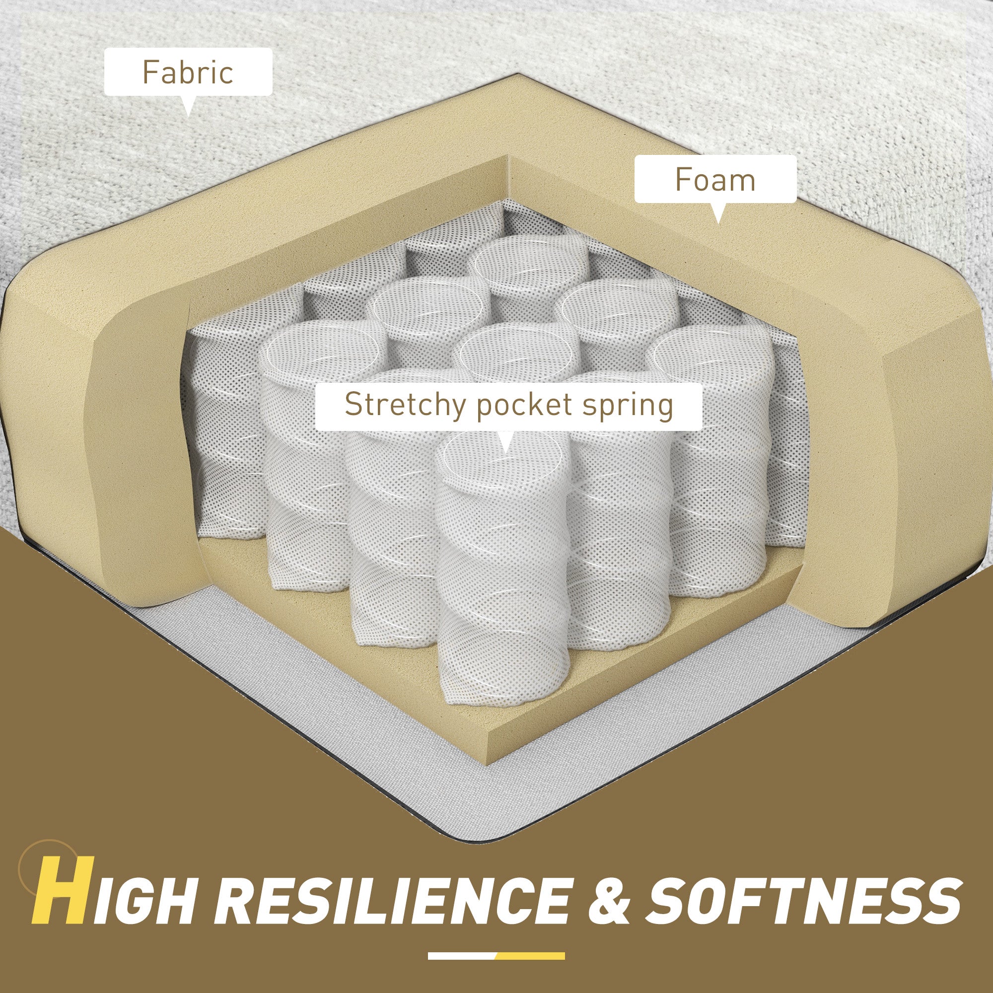 Accent Chair Middle Module for Modular Sectional Sofa Cream