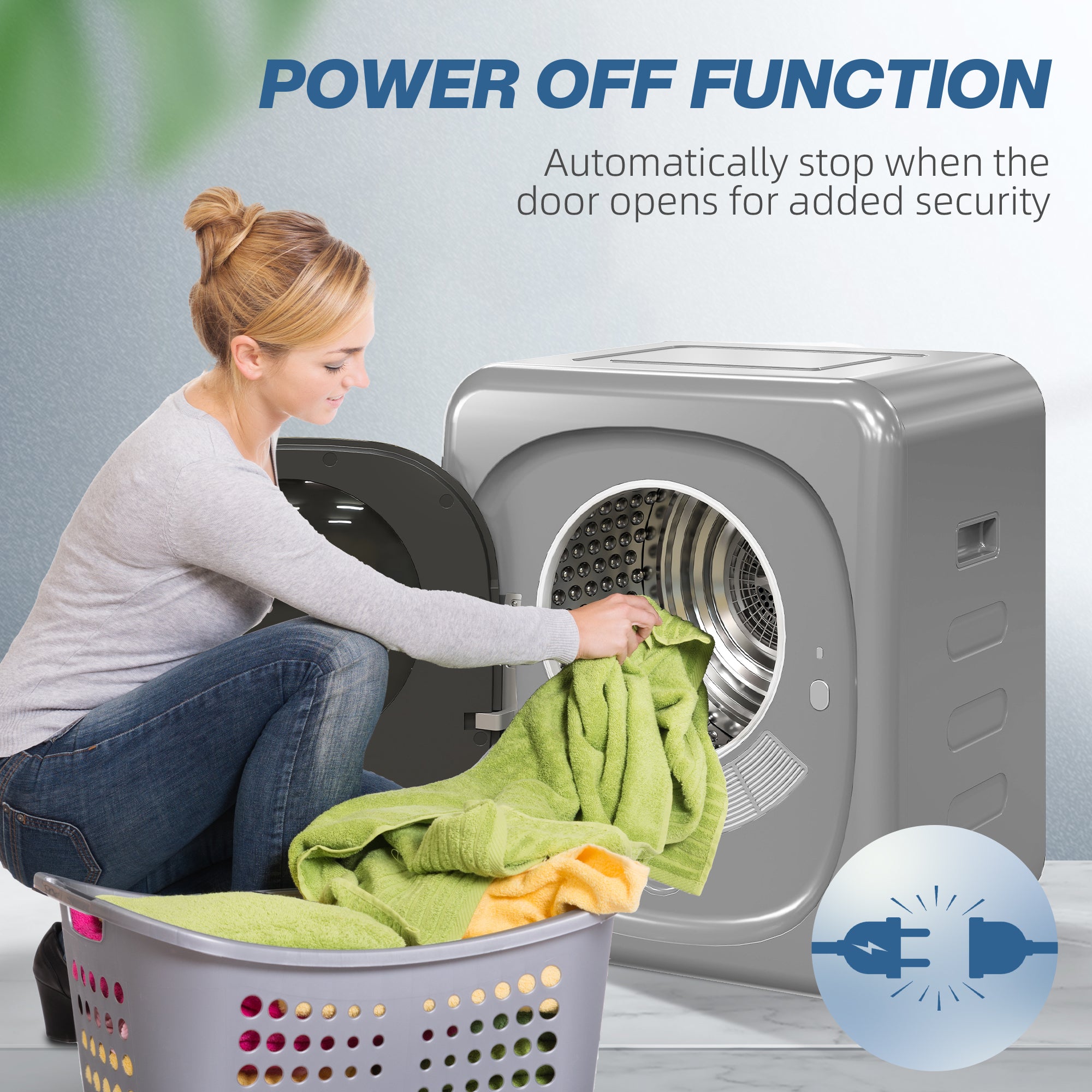 Vented Tumble Dryer, 4kg Wet Laundry/2.5kg Dry Capacity, 800W Compact Tumble Dryer with Smart Mode, Stainless Steel Drum, Freestanding Stackable Clothes Drying Machine, Silver Tone