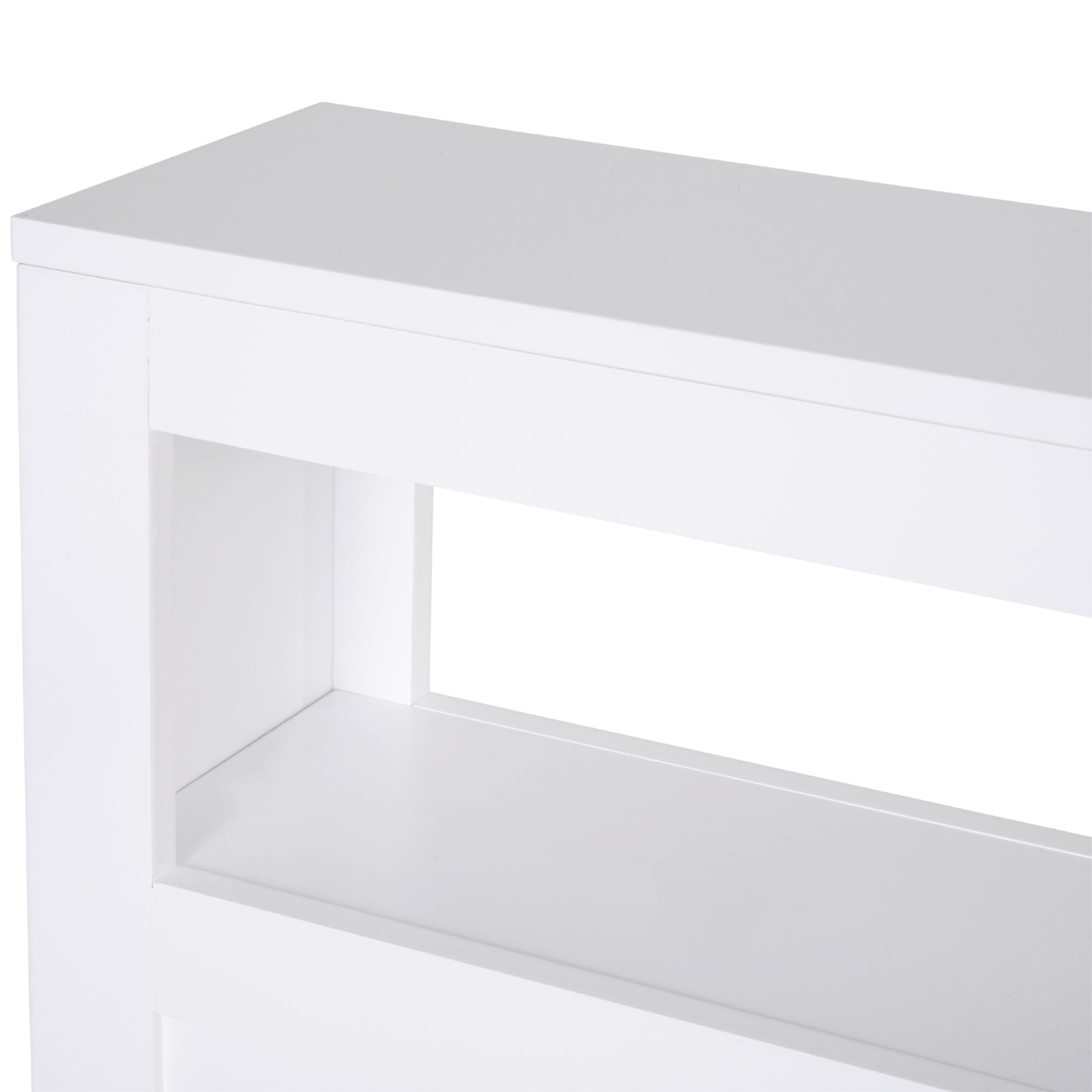 Wooden Rolling Narrow Bathroom Storage Side Cabinet w/ Slide-Out Shelf, White - HOMCOM