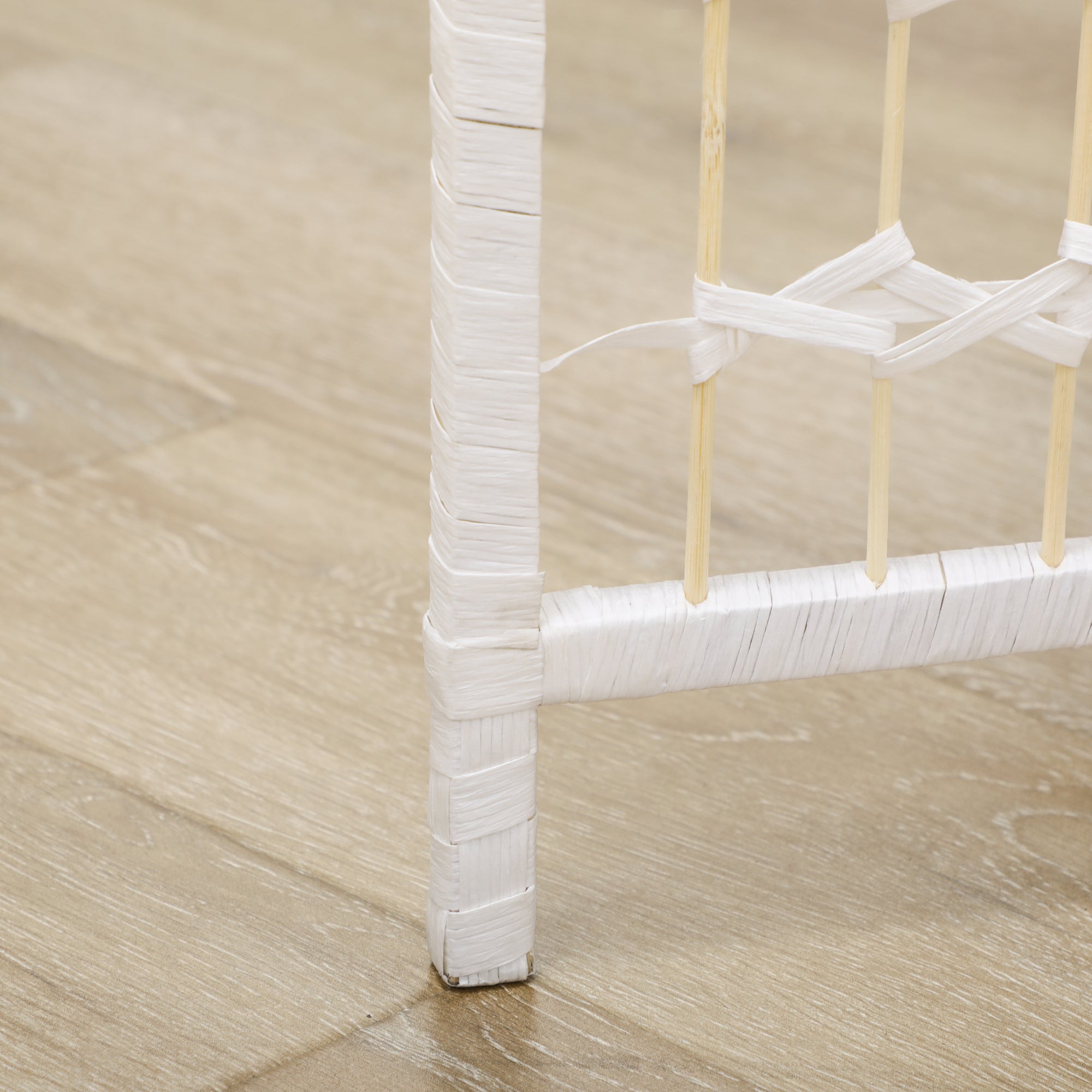 6 Panel Folding Room Divider, Portable Privacy Screen, Wave Fiber, White - HOMCOM