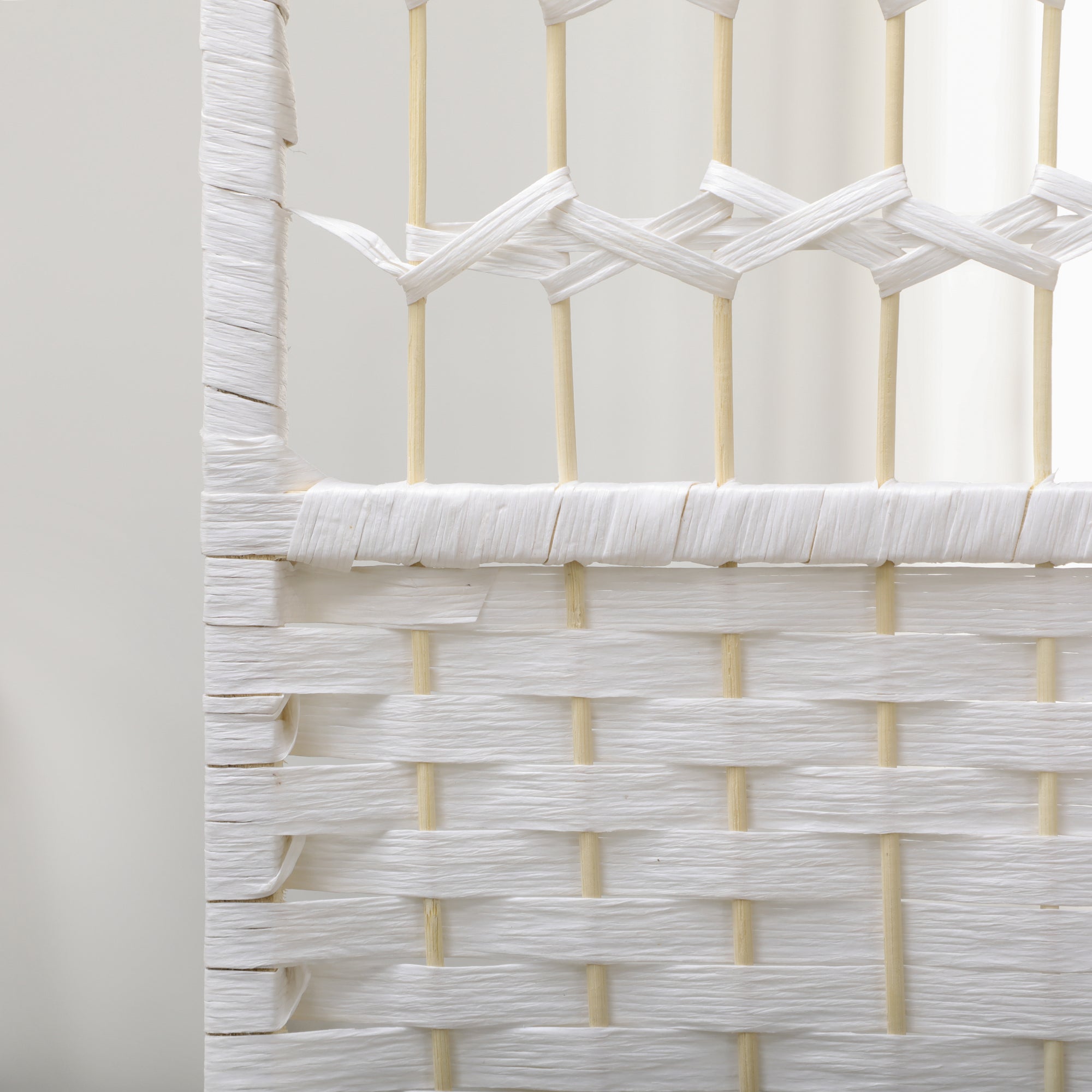 6 Panel Folding Room Divider, Portable Privacy Screen, Wave Fiber, White - HOMCOM