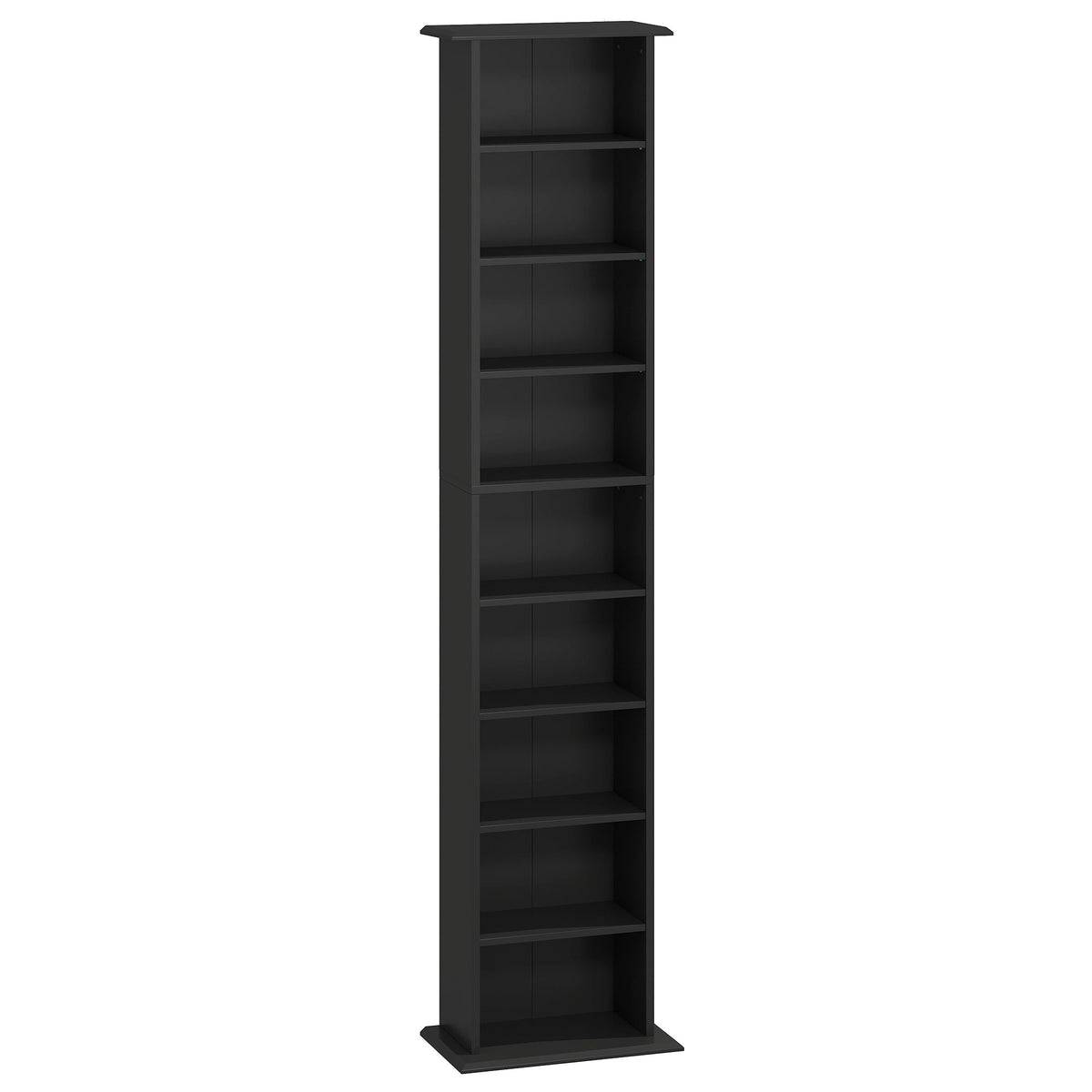 Slim Media Storage Cabinet, 9-Tier DVD Shelf with 7 Adjustable Shelves, 9 Compartments, Holds 252 CDs, 147 DVDs or 189 Blu-rays, Black