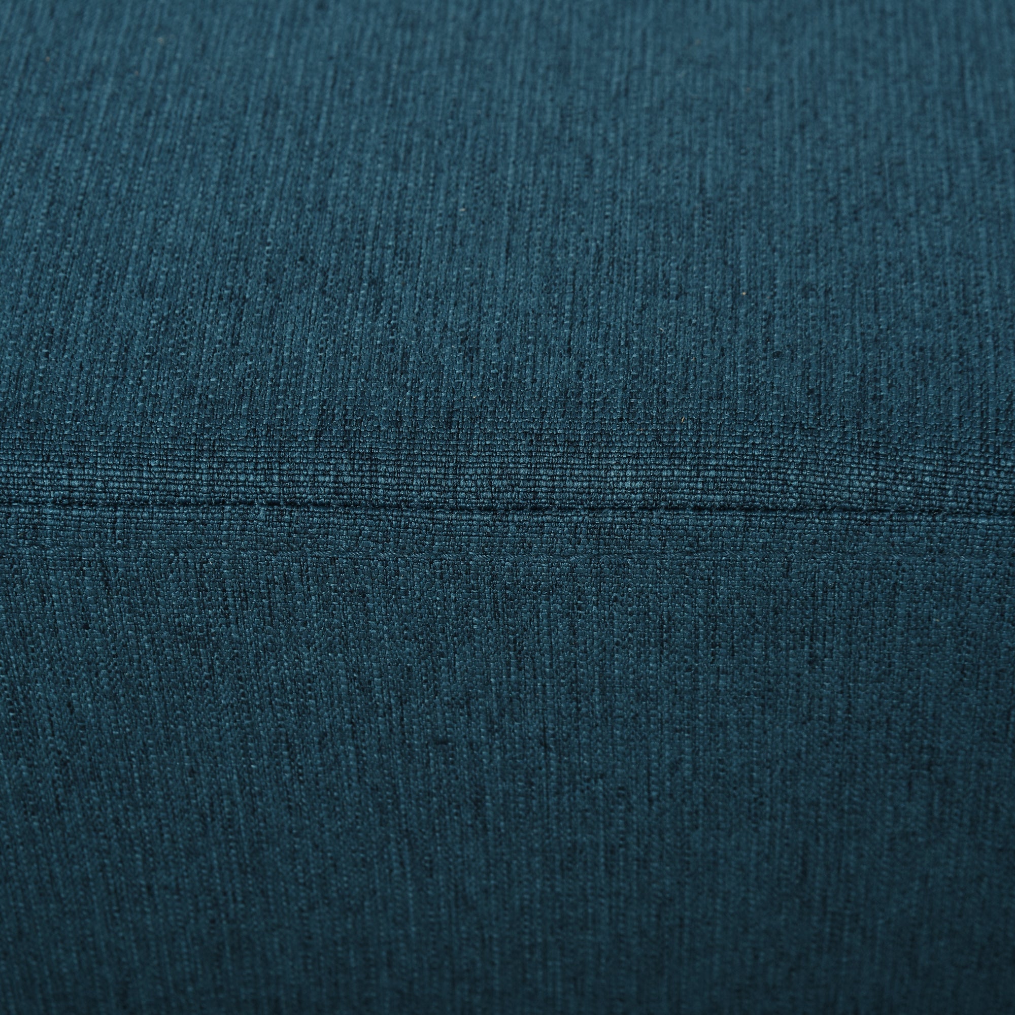 Small Ottoman Foot Rest with Linen Fabric Upholstery & Plastic Legs, Cube, Blue