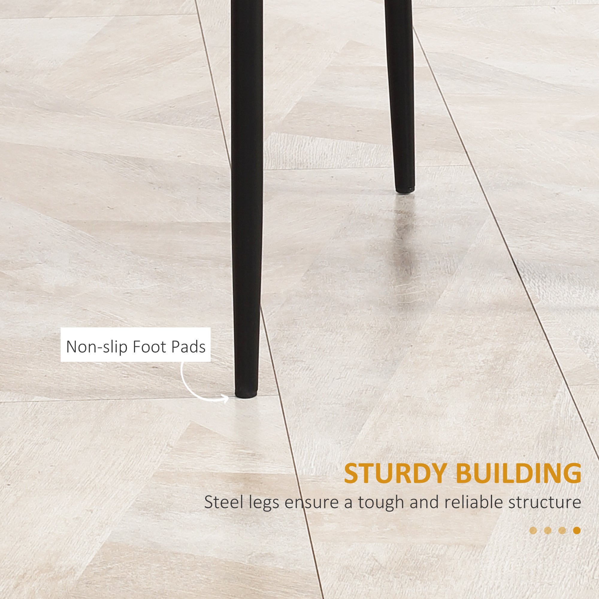 HOMCOM Dining Chairs Set of 4, Modern Accent Chair with High Back, Upholstery Faux Leather and Steel Legs for Living Room, Kitchen, Black