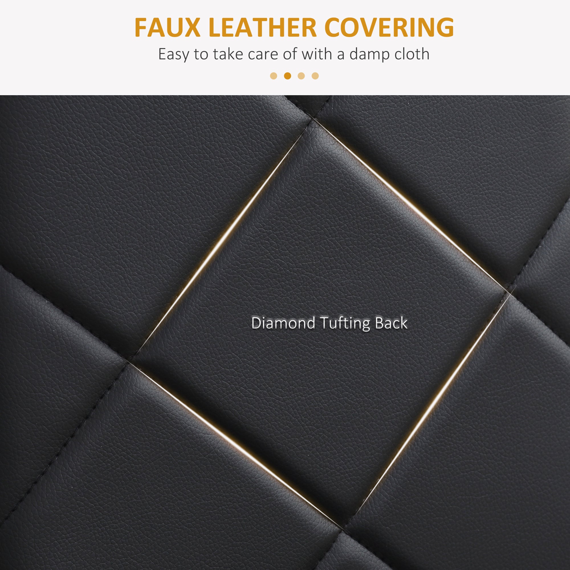 HOMCOM Dining Chairs Set of 4, Modern Accent Chair with High Back, Upholstery Faux Leather and Steel Legs for Living Room, Kitchen, Black